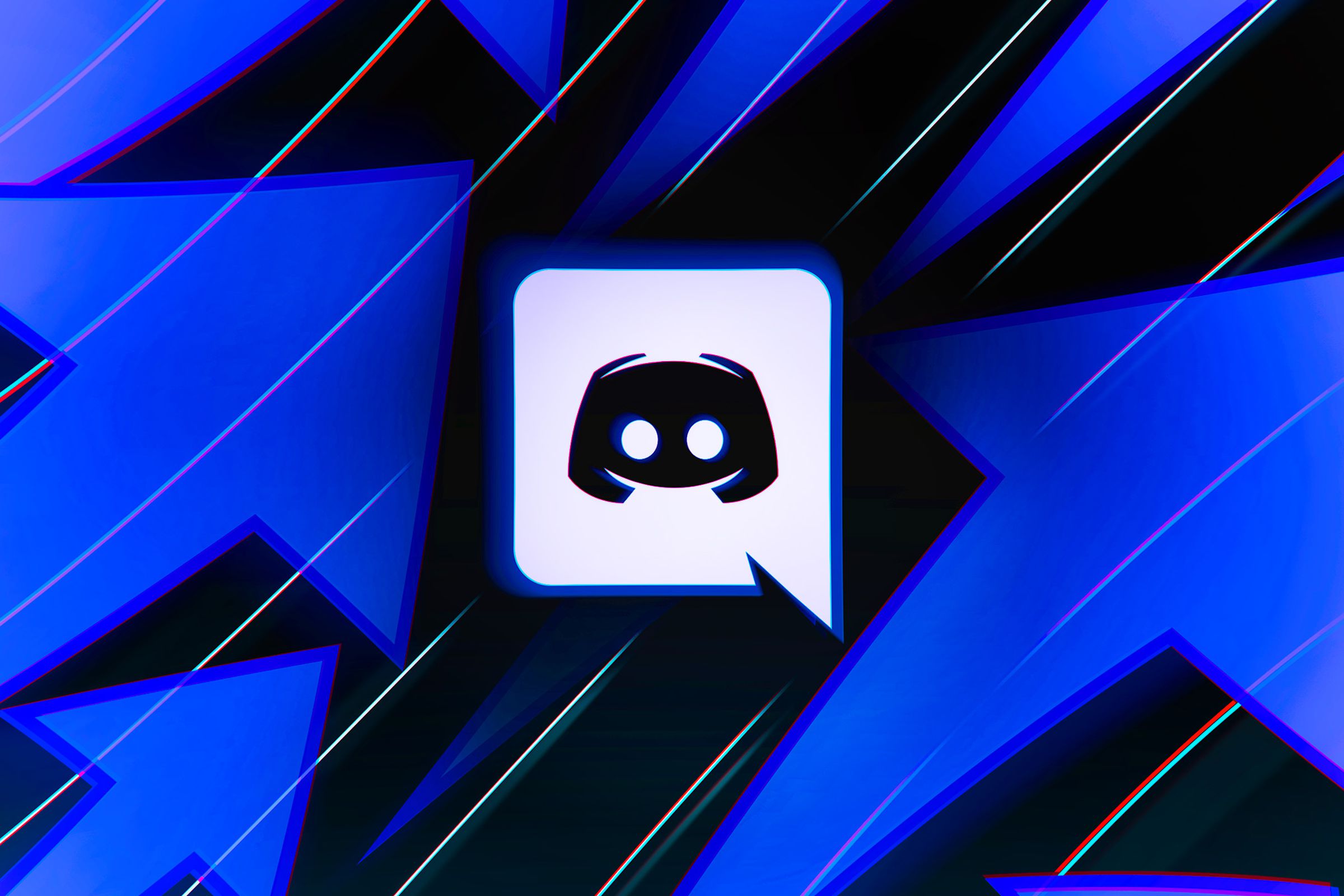 The Discord logo on a background of arrows going up.