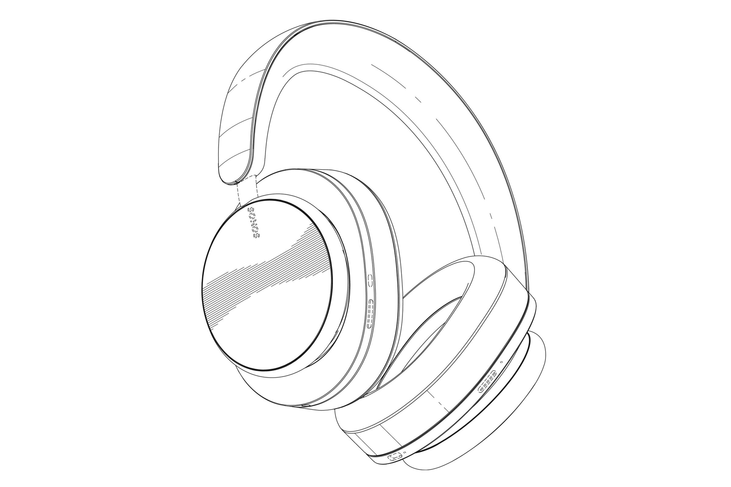 Images of Sonos’ rumored headphones from a patent application.