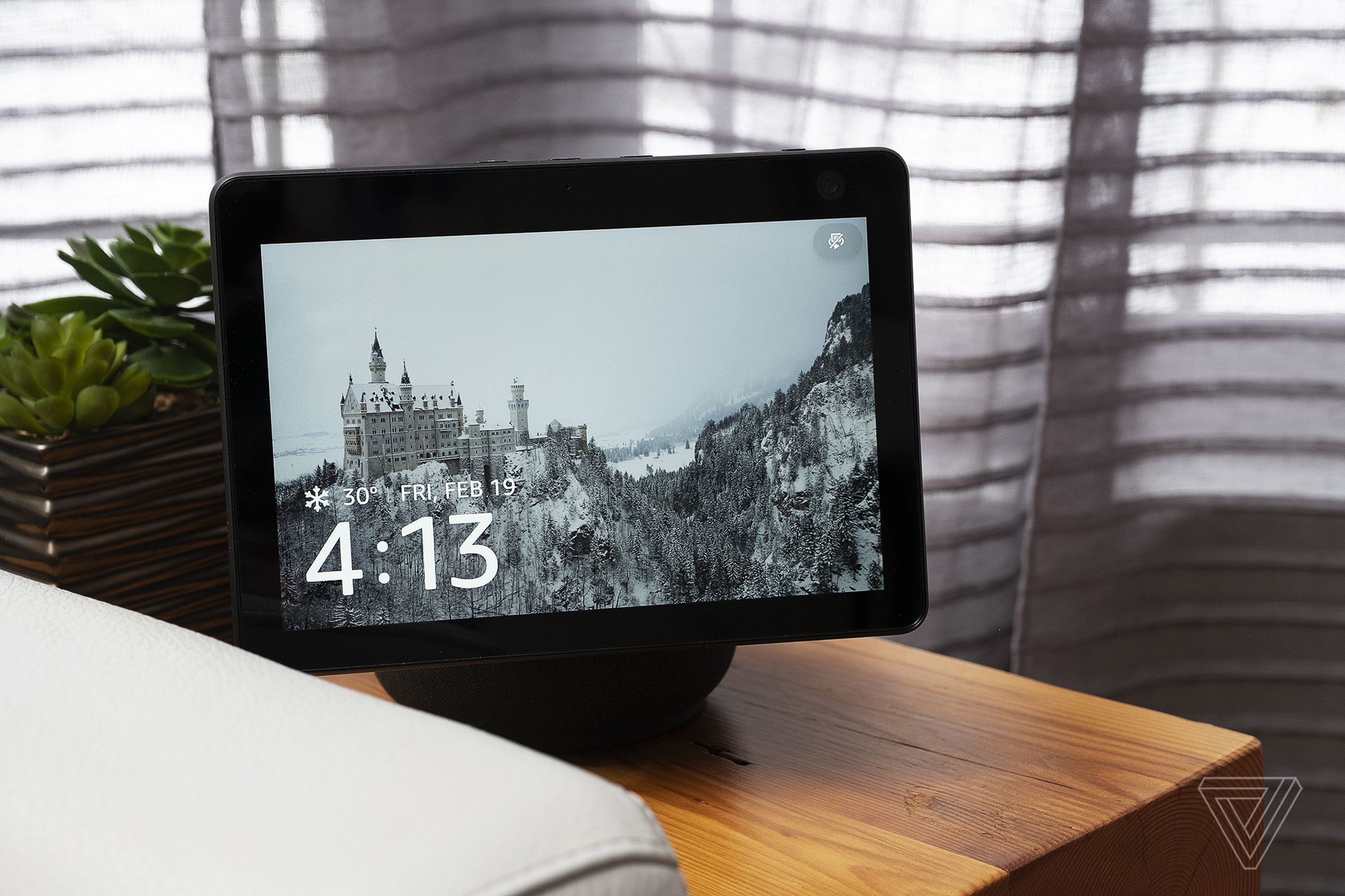 The Amazon Echo Show 10 on a table.