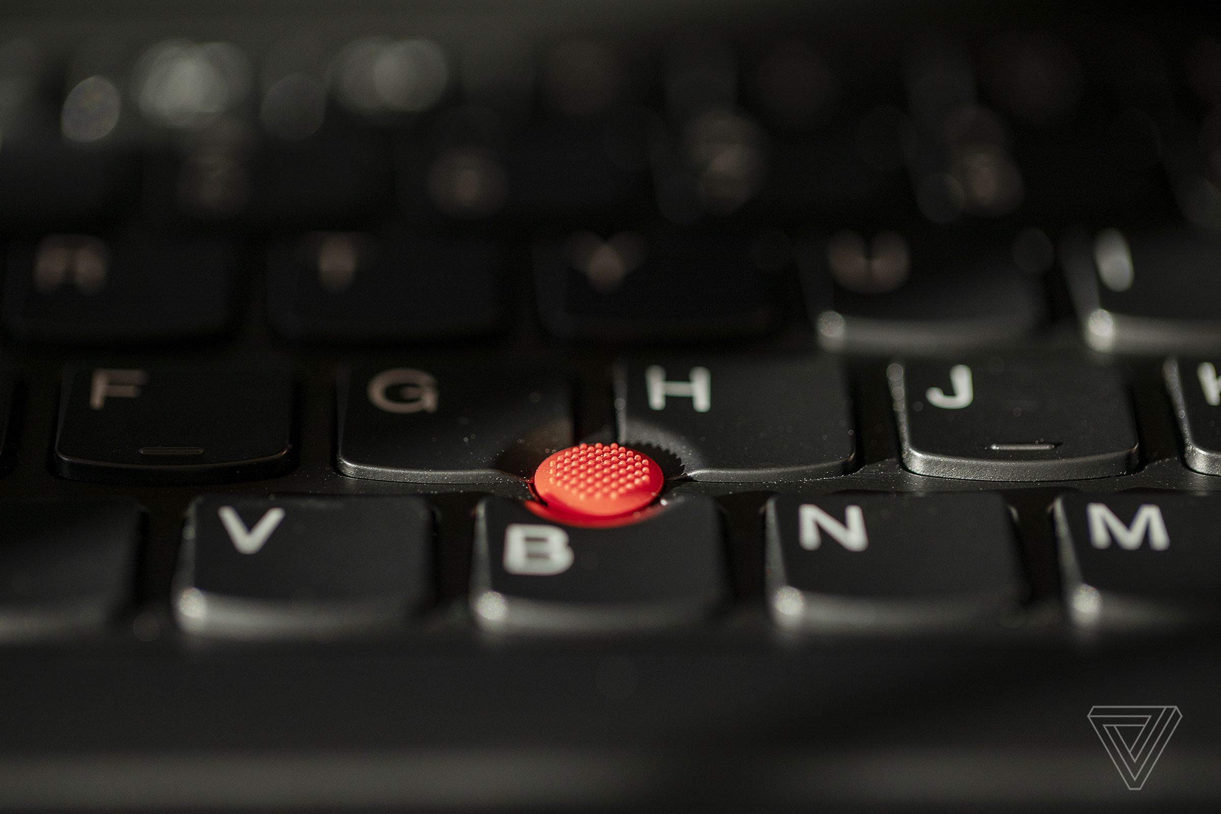 The keyboard nub on the ThinkPad X1 Nano.