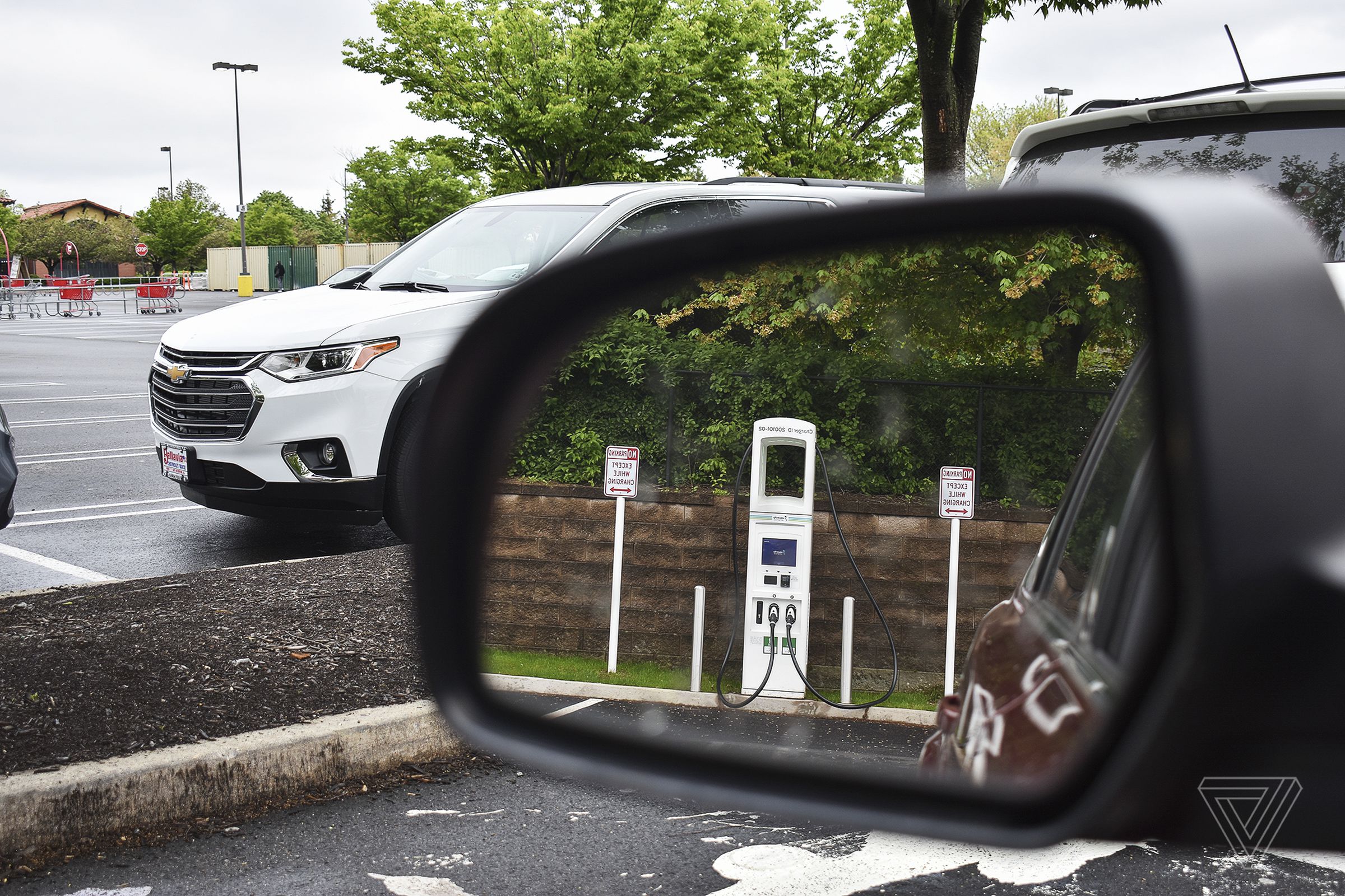 An EV charging station in Clifton, New Jersey.