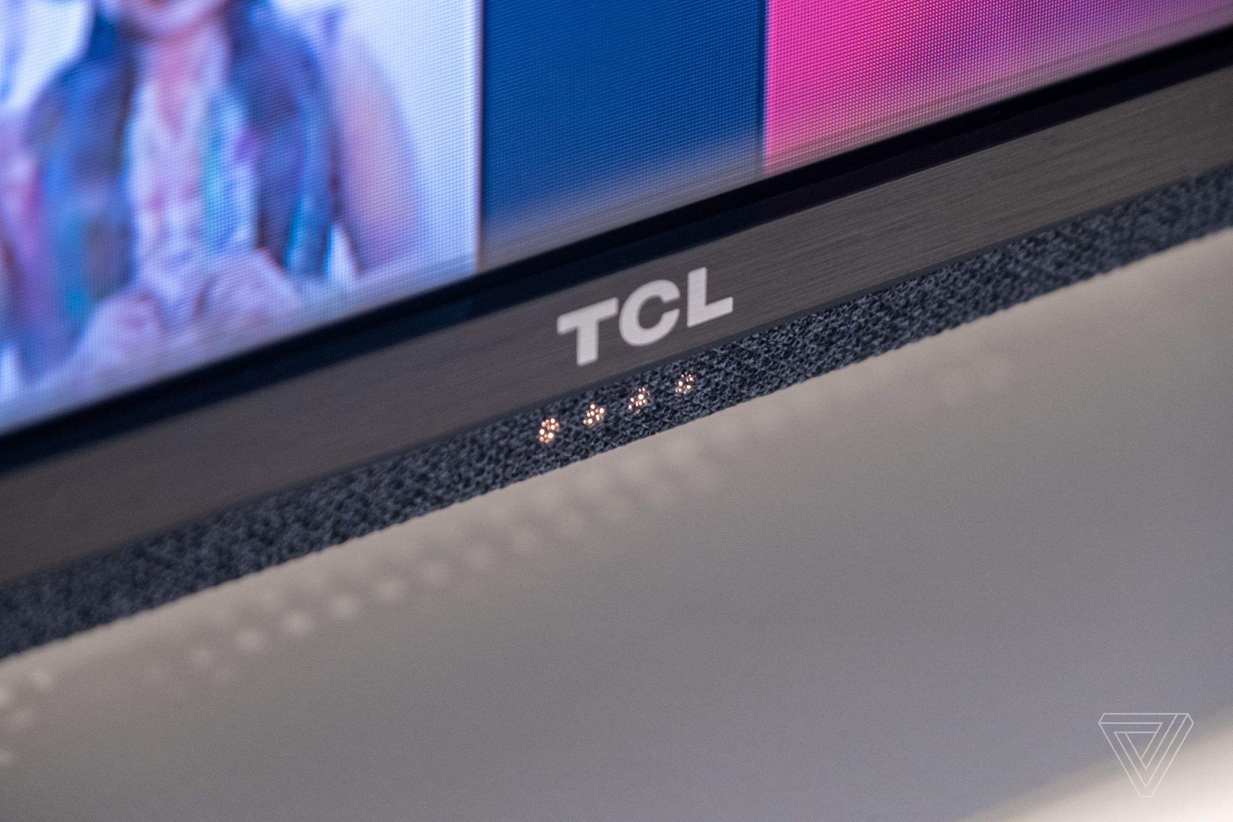 TCL’s Google TVs have always-listening mics located at the bottom of the screen.