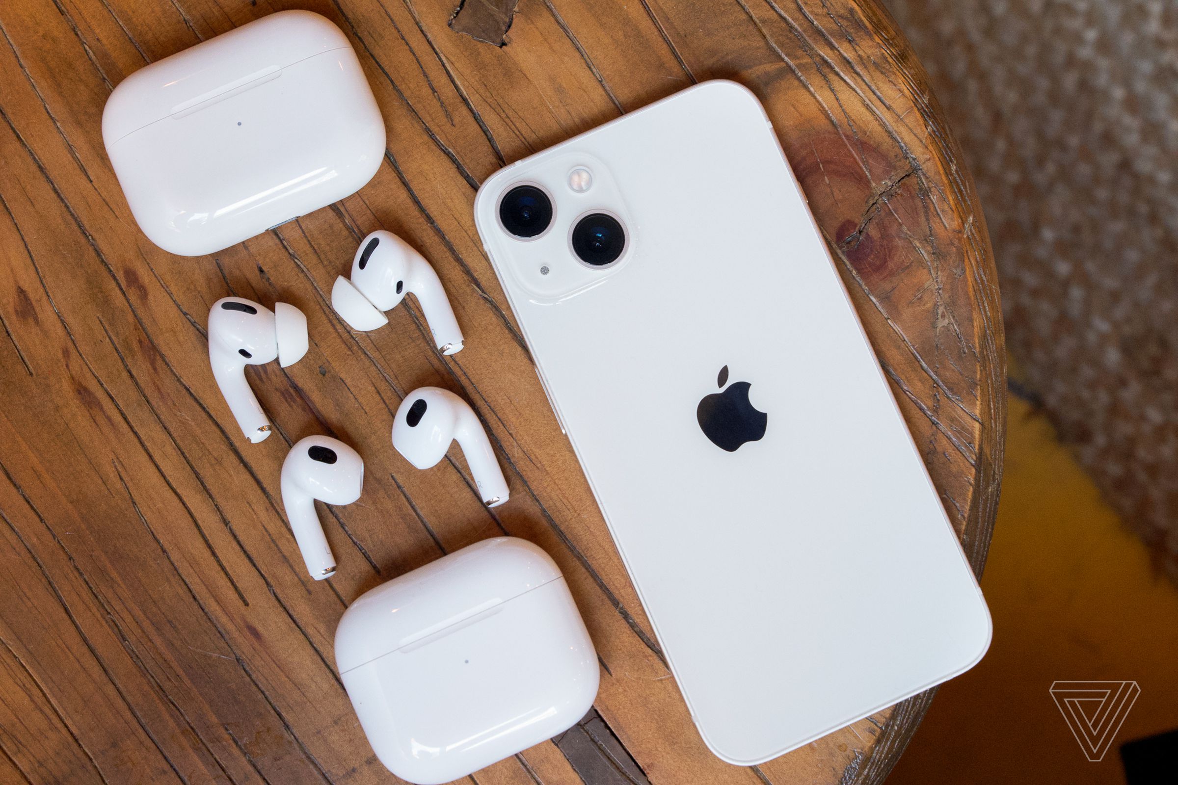 The third-gen AirPods (below) are clearly cut from the same cloth as the AirPods Pro (above).