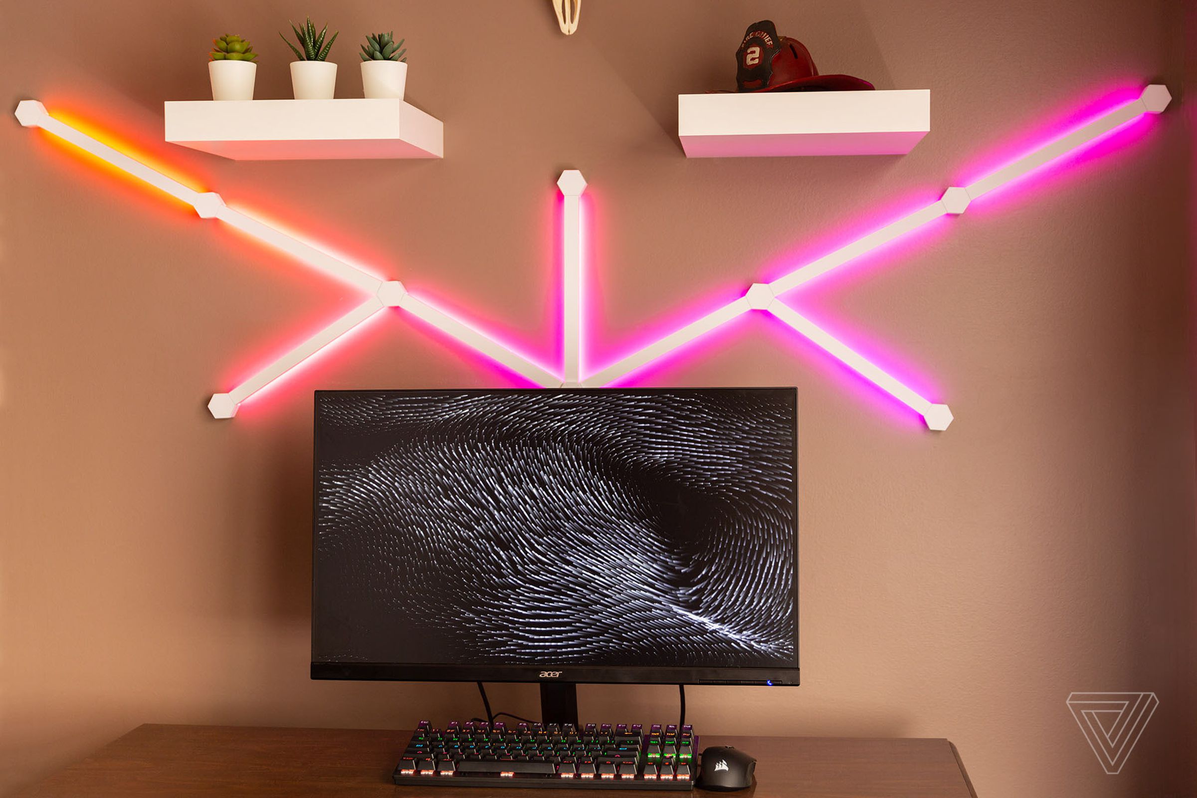 You can go full gamer with the Nanoleaf Lines or just use them as some unique accent lighting.
