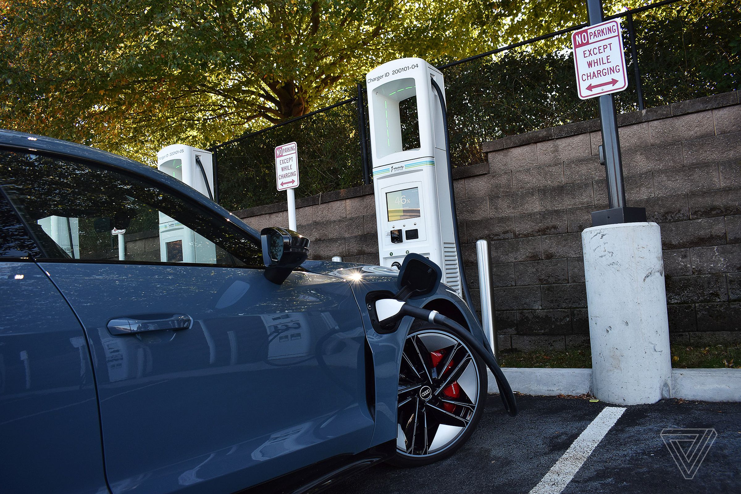 Audi does not have its own charging network, like Tesla.