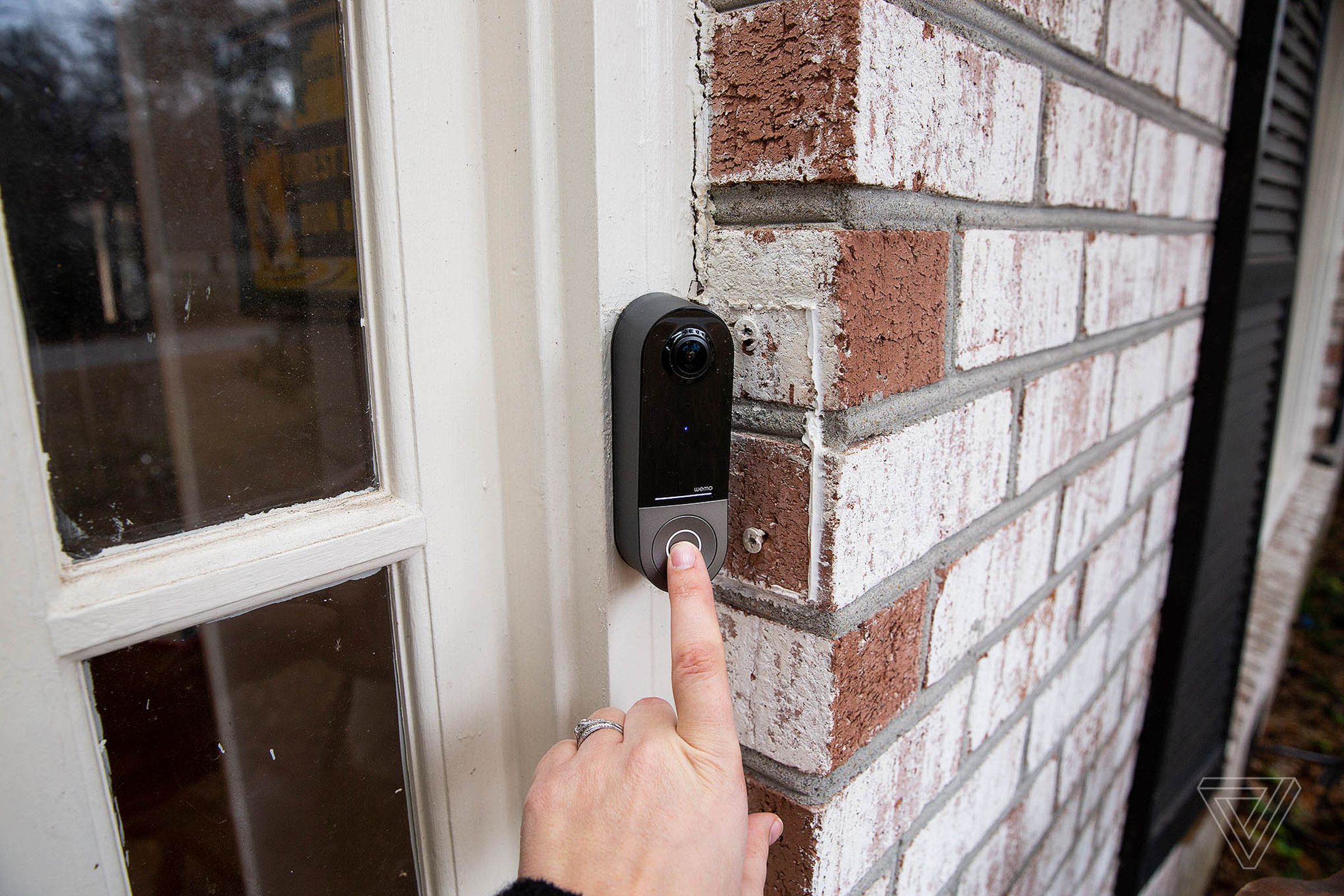 The Wemo doorbell does a good job of making it clear which button to push to ring the doorbell.