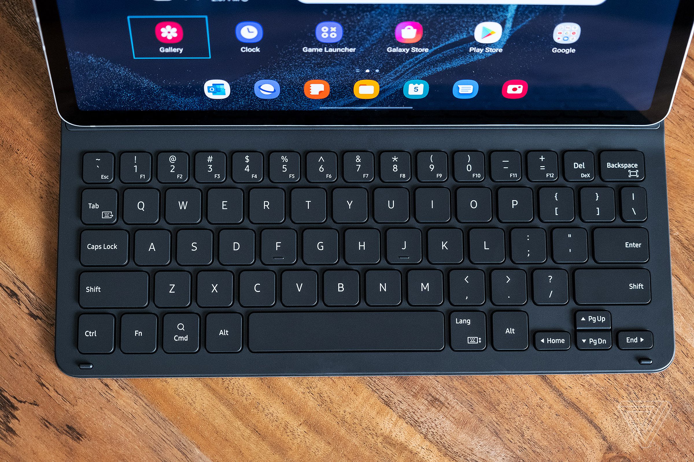 Keyboard cases are available with or without trackpads. The Tab S8’s Book Cover Keyboard (pictured) lacks a function row for common system controls.