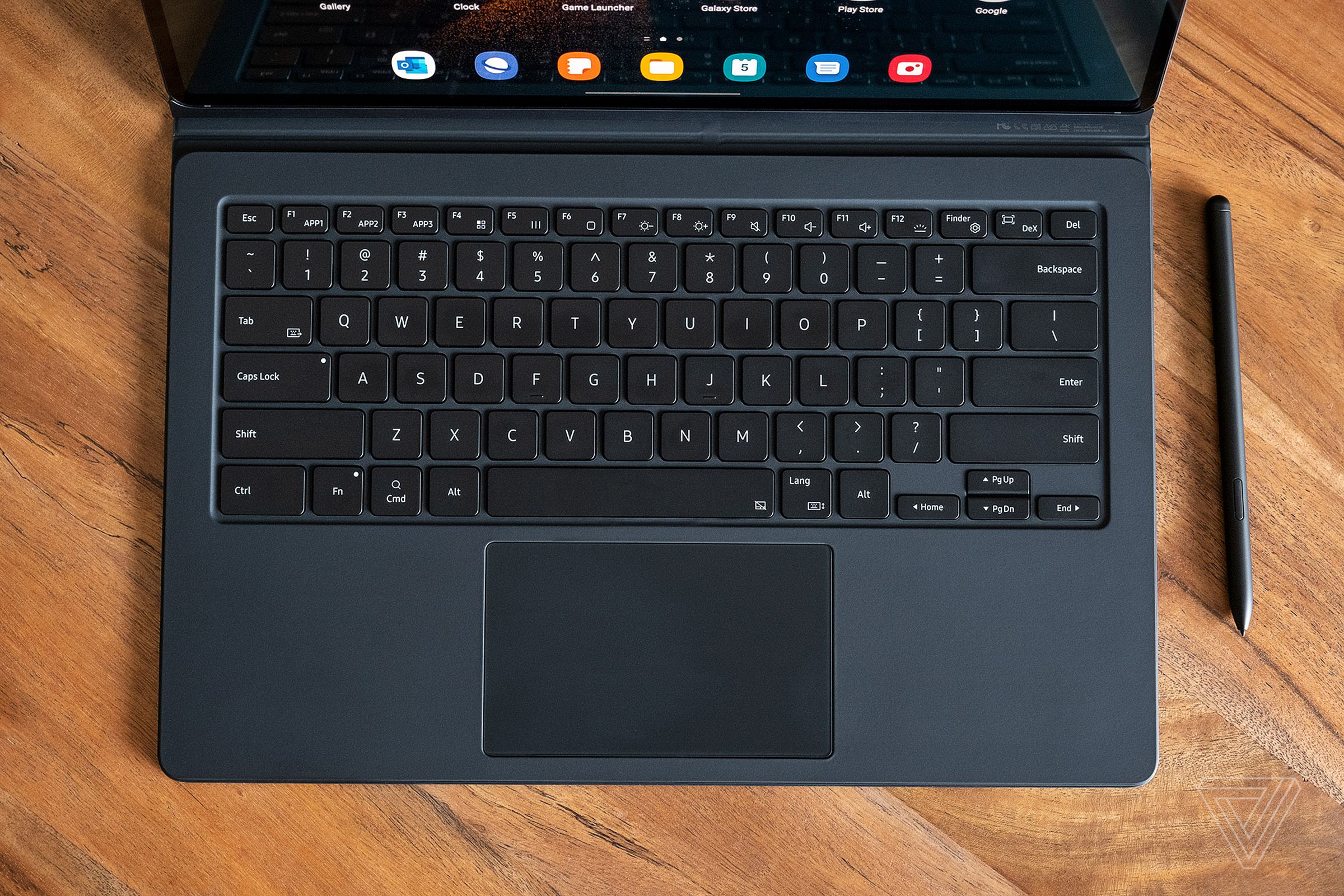 The optional $350 keyboard case for the Tab S8 Ultra has large keys and a big trackpad, but it’s uncomfortable to type on and very unstable on a lap.