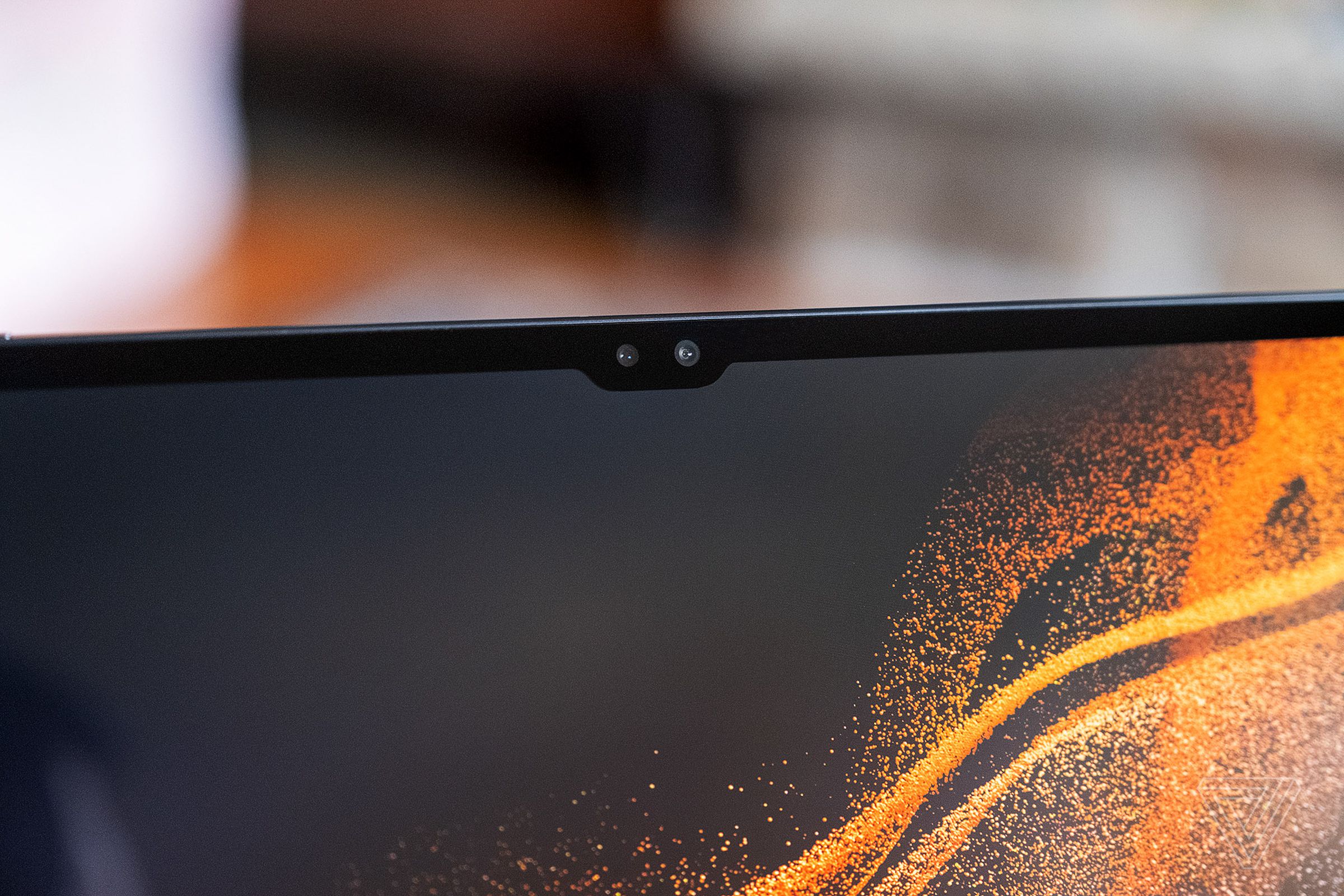 The Tab S8 Ultra has two front cameras for video calls.