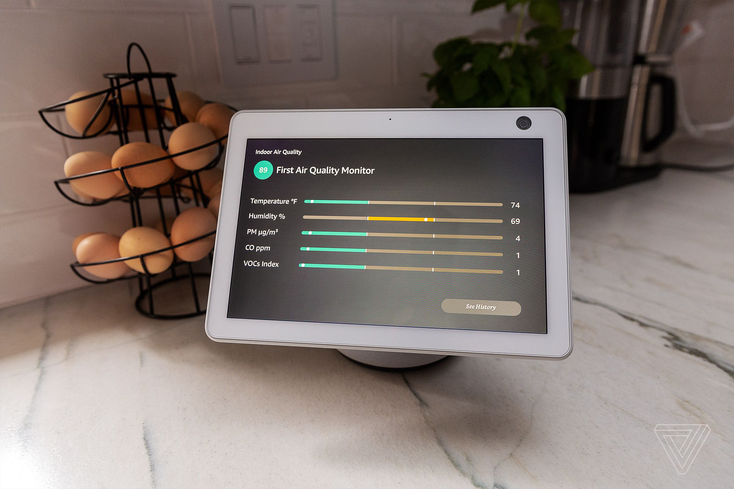 You can see your air quality score dashboard on an Echo Show smart display, as well as in the Alexa app on a smartphone.