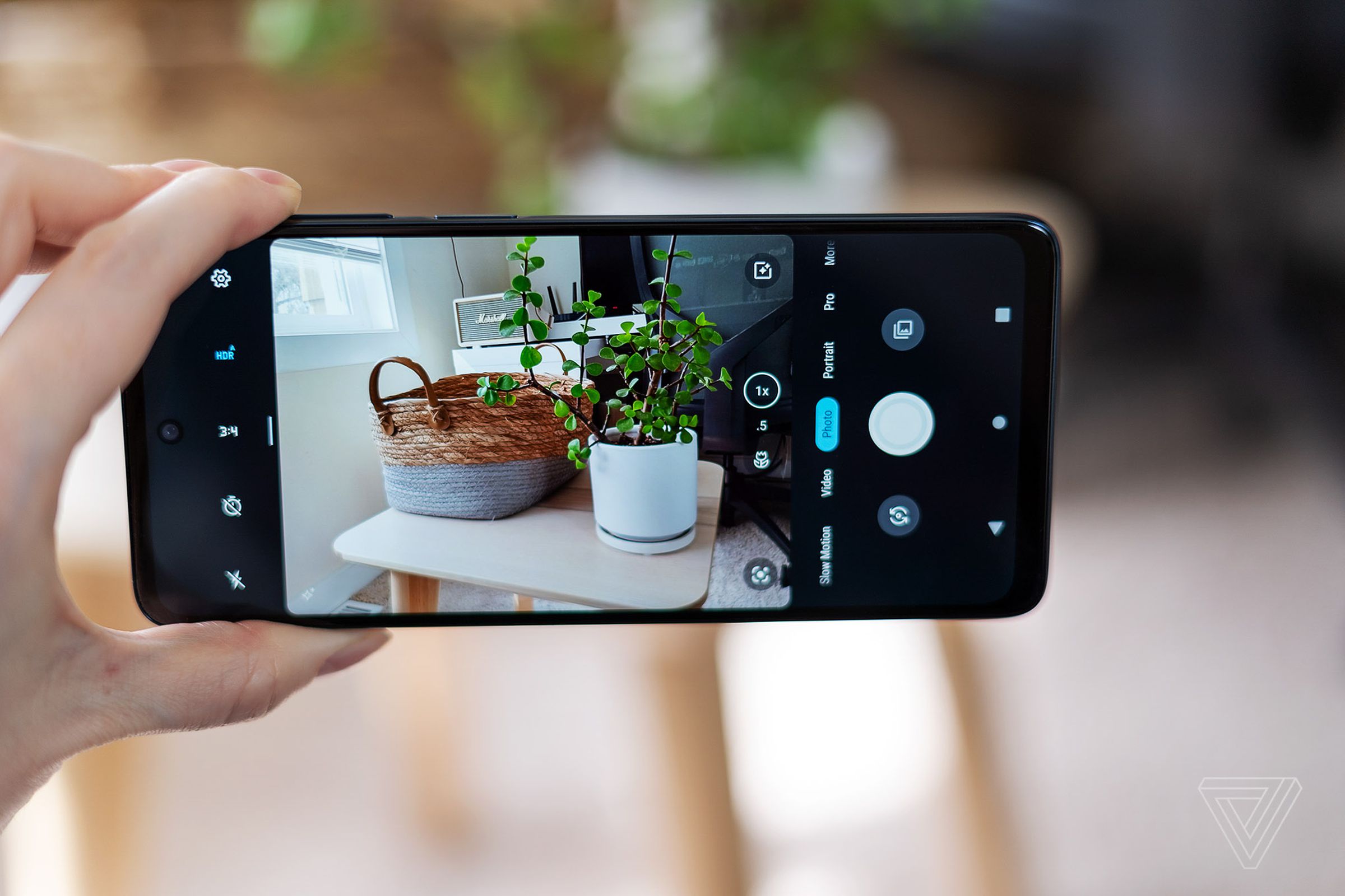 The phone’s main rear camera includes optical stabilization, which helps keep shots in dim light sharper.