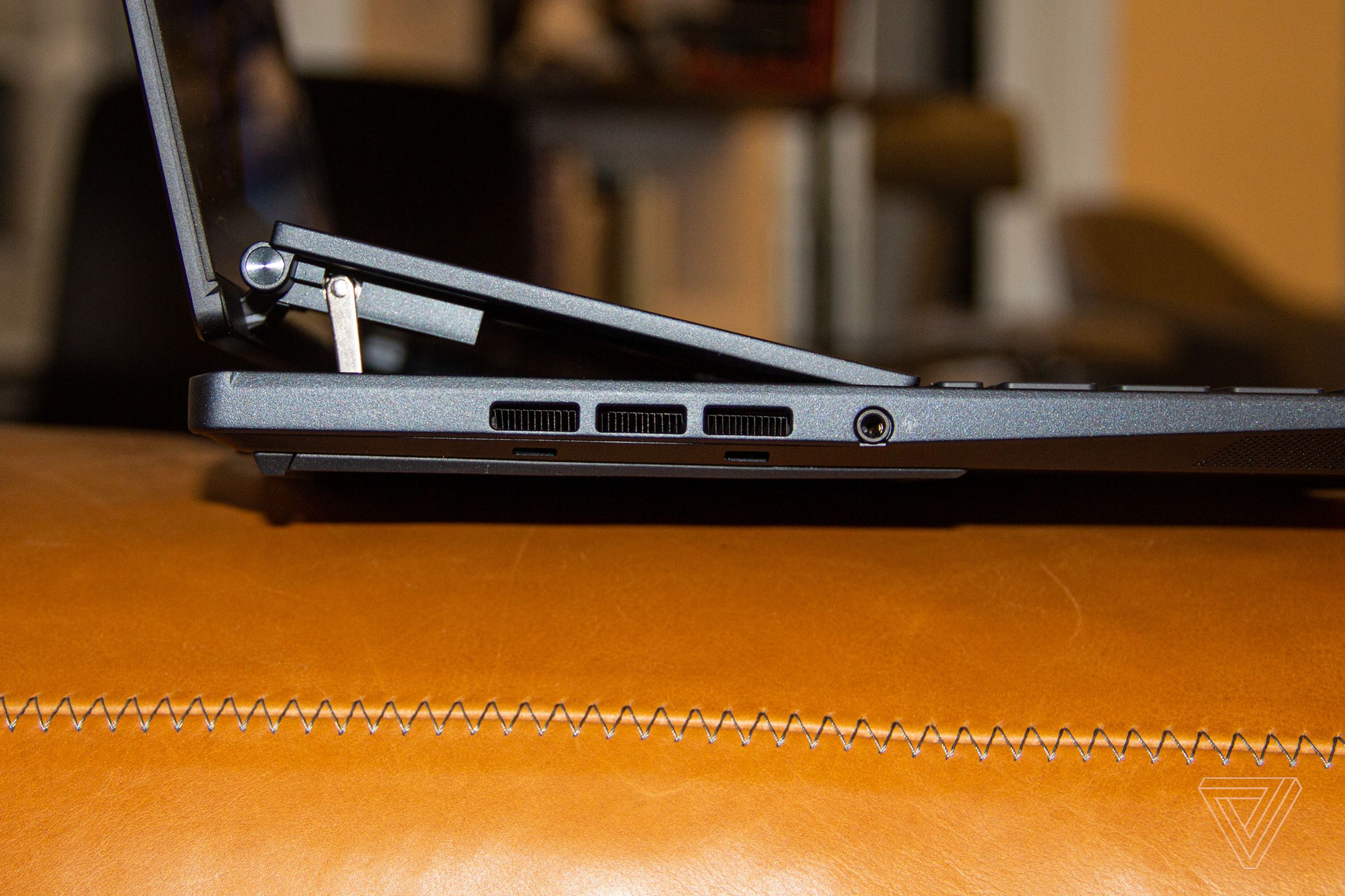 The ports on the left side of the Asus Zenbook Pro 14 Duo OLED review.
