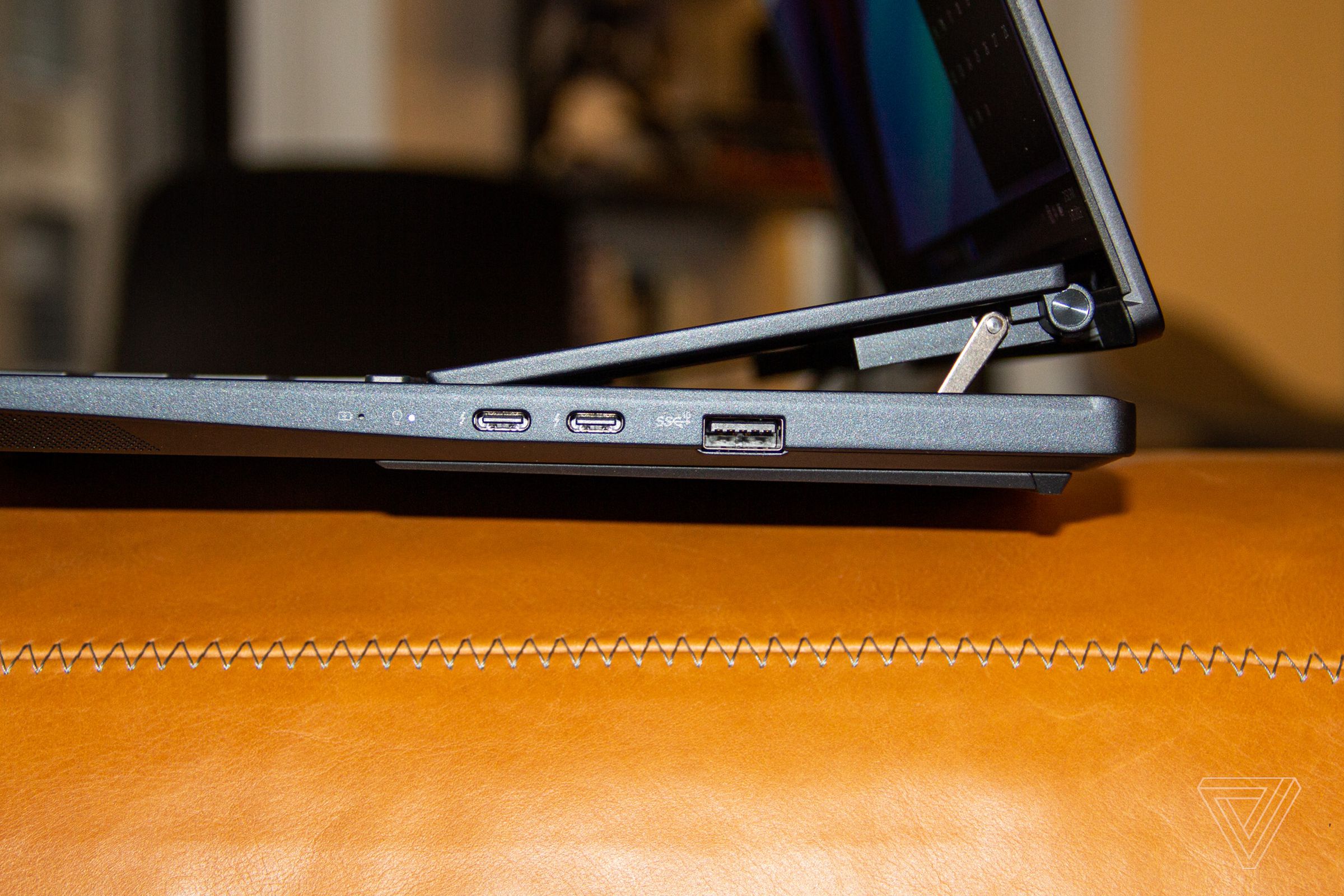 The ports on the right side of the Asus Zenbook Pro Duo 14 OLED.