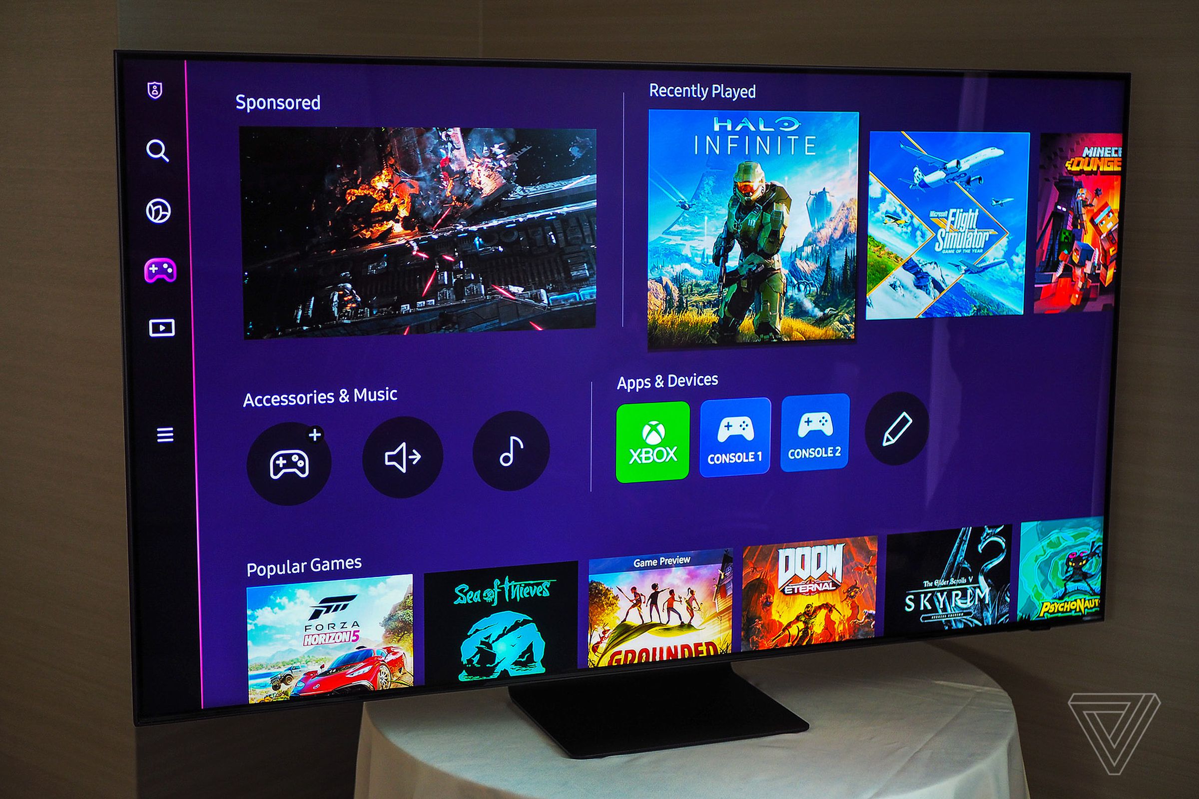 Samsung’s gaming hub running on a 2022 smart TV.