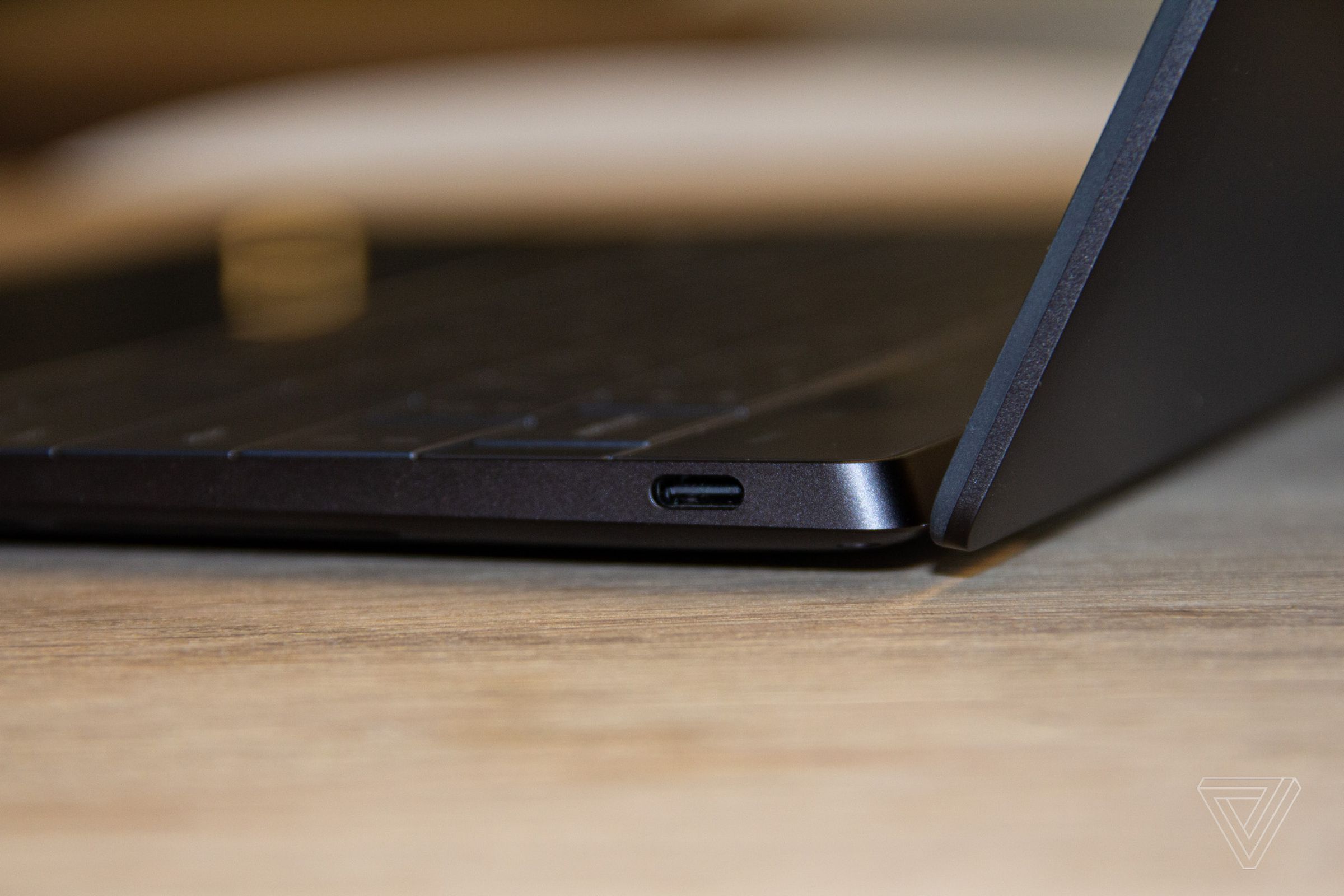 The USB-C port on the right side of the Dell XPS 13 Plus.
