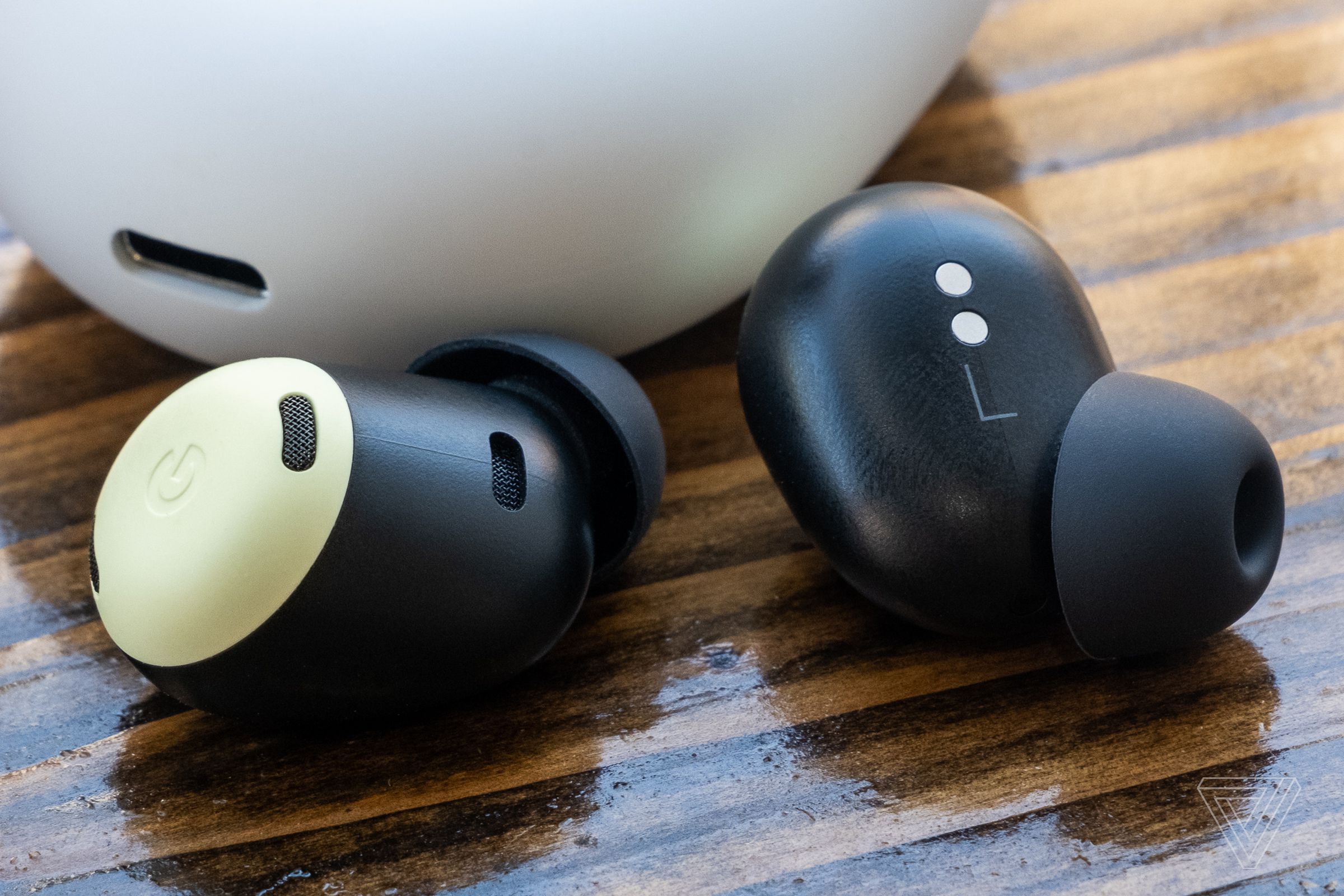 A close-up shot of the Pixel Buds Pro.