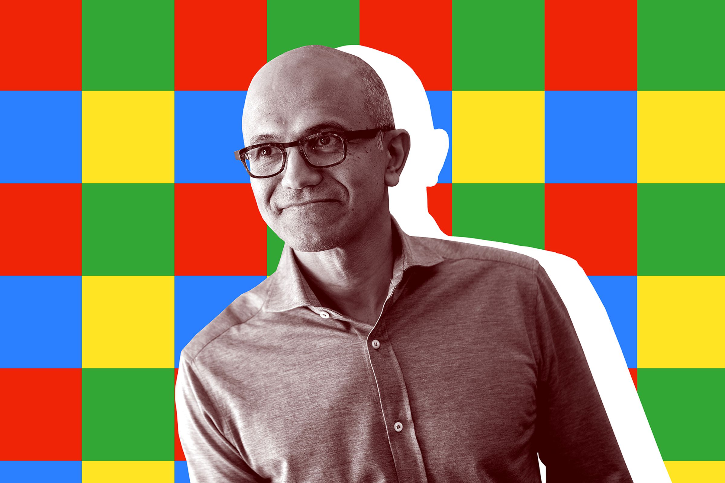Illustration of Microsoft CEO Satya Nadella