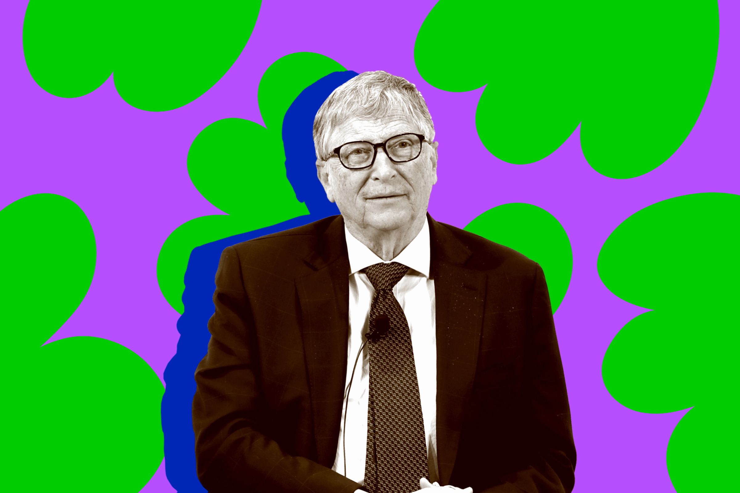 An image showing a photo of Bill Gates on a stylized background