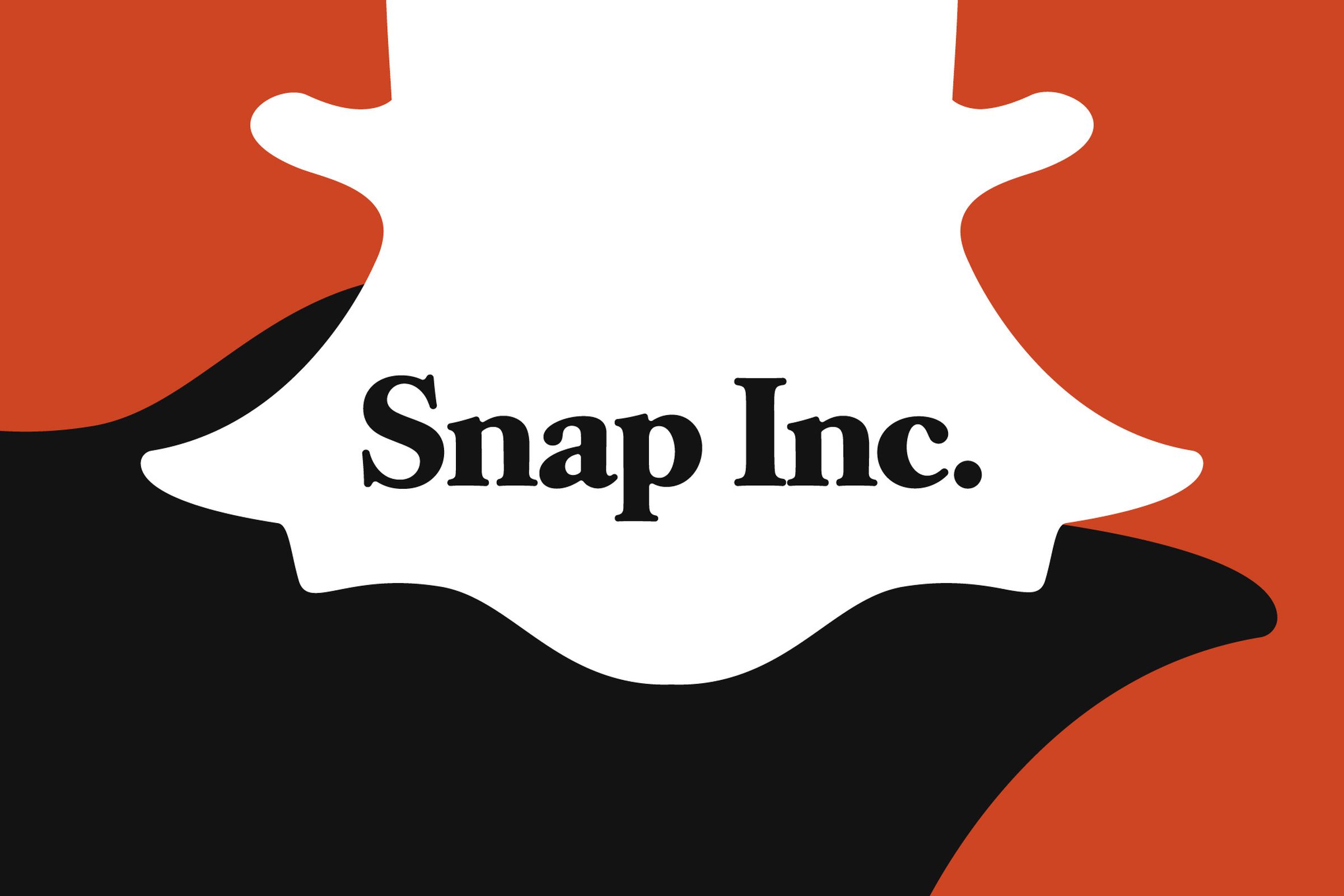 The Snapchat ghost icon in white, on a rust red and black background
