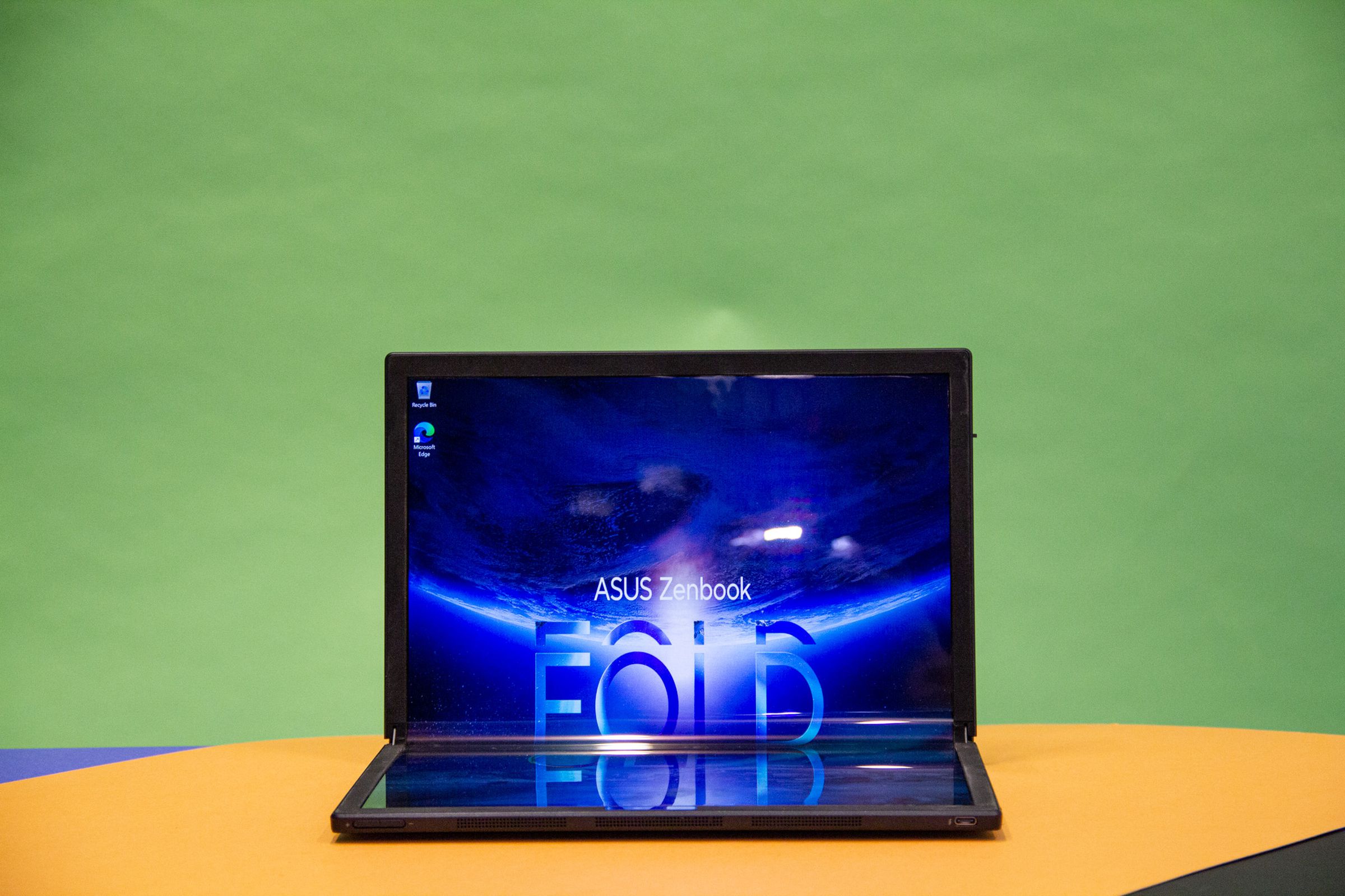 The Asus Zenbook 17 Fold OLED in laptop mode without the keyboard attached.