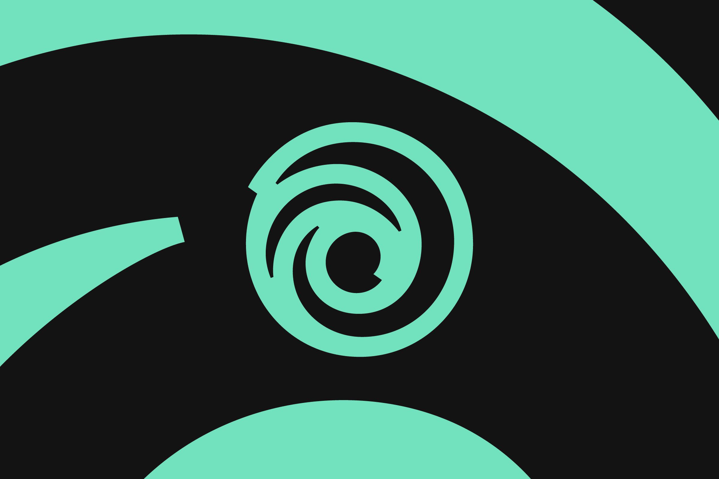 Black and green illustration of the Ubisoft logo