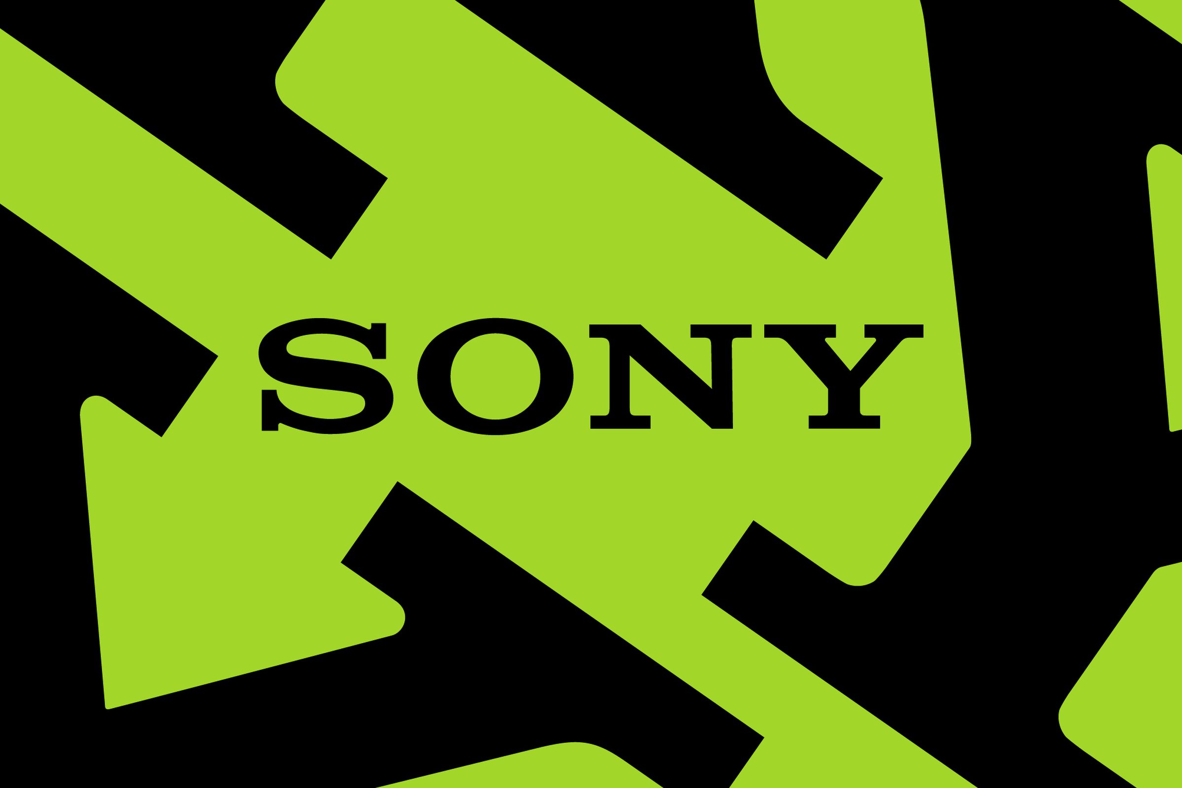 An image showing Sony’s logo on a green and black background