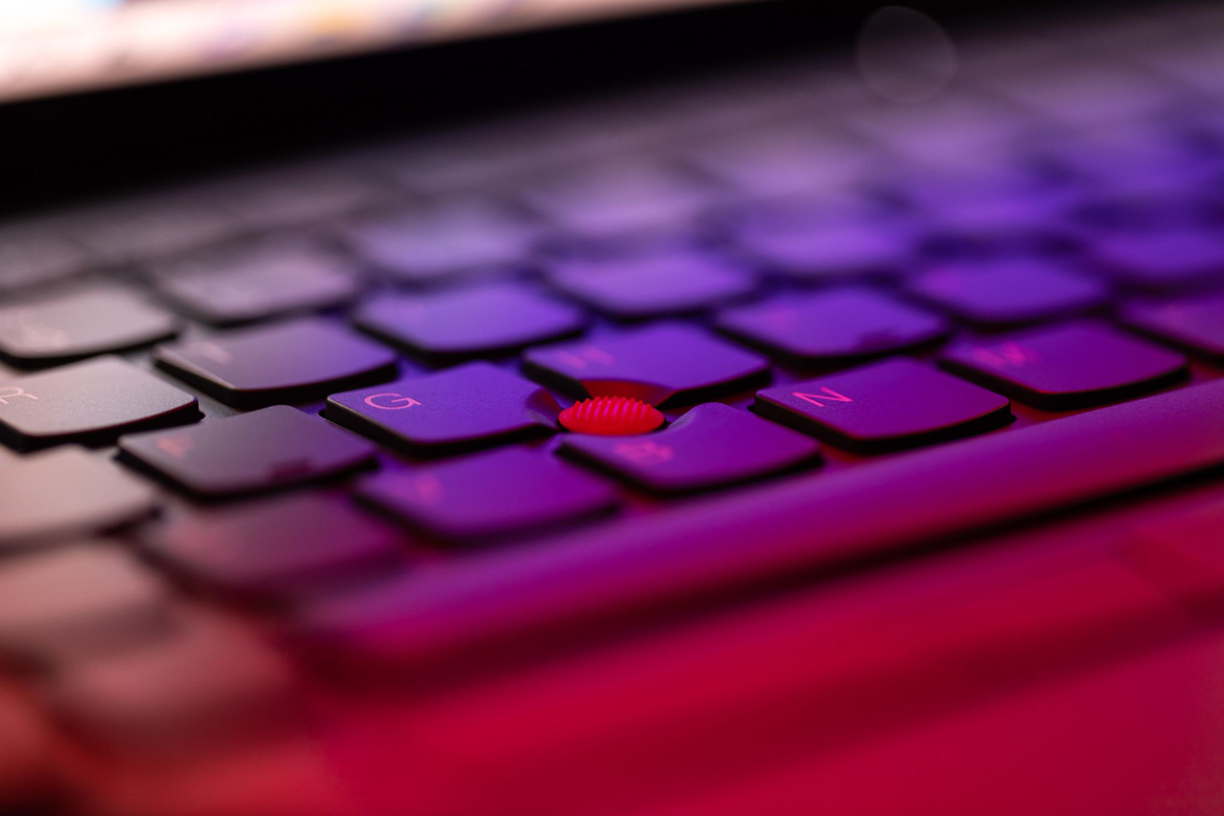 The trackpoint on the Lenovo ThinkPad X1 Yoga Gen 7.