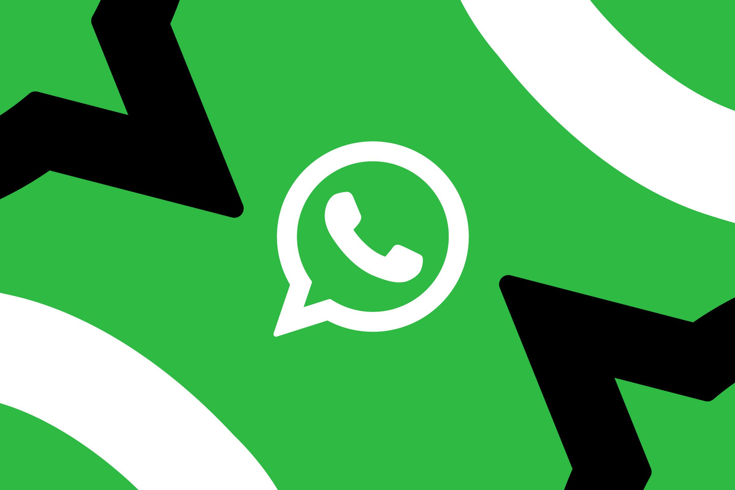 WhatApp logo on a green, black, and white background