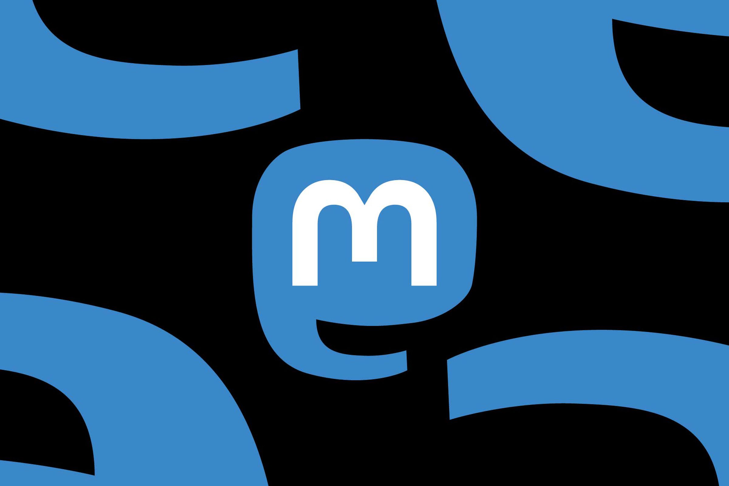 An image showing the Mastodon logo on a black background