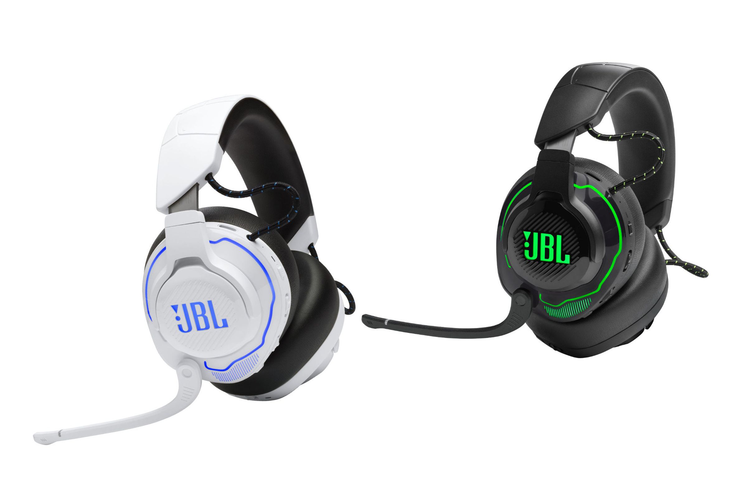 The JBL Quantum 910P and 910X wireless gaming headsets, which are capable of tracking your head during gameplay for more immersive audio.