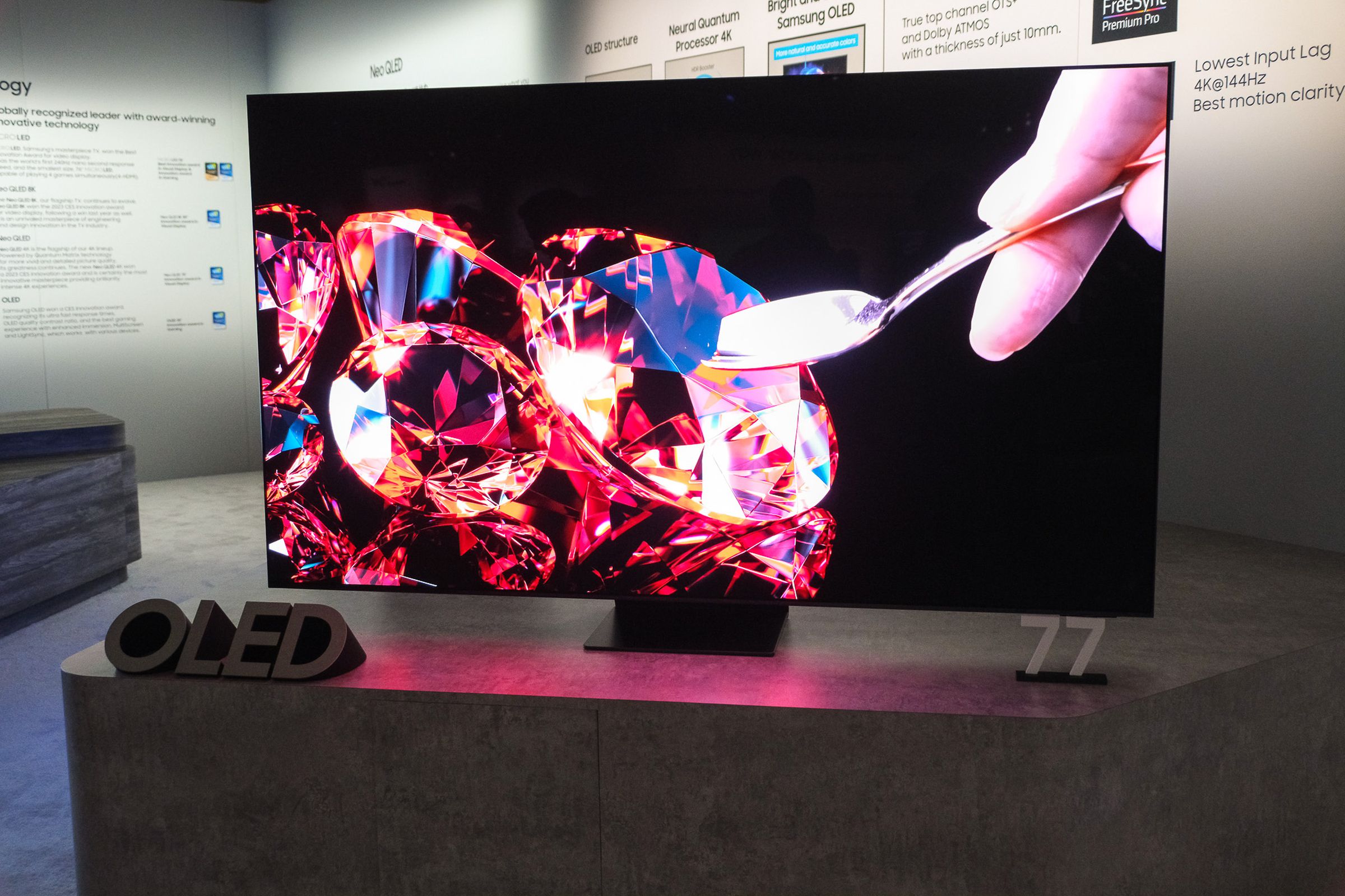 A photo of Samsung’s new S95C QD-OLED TV.