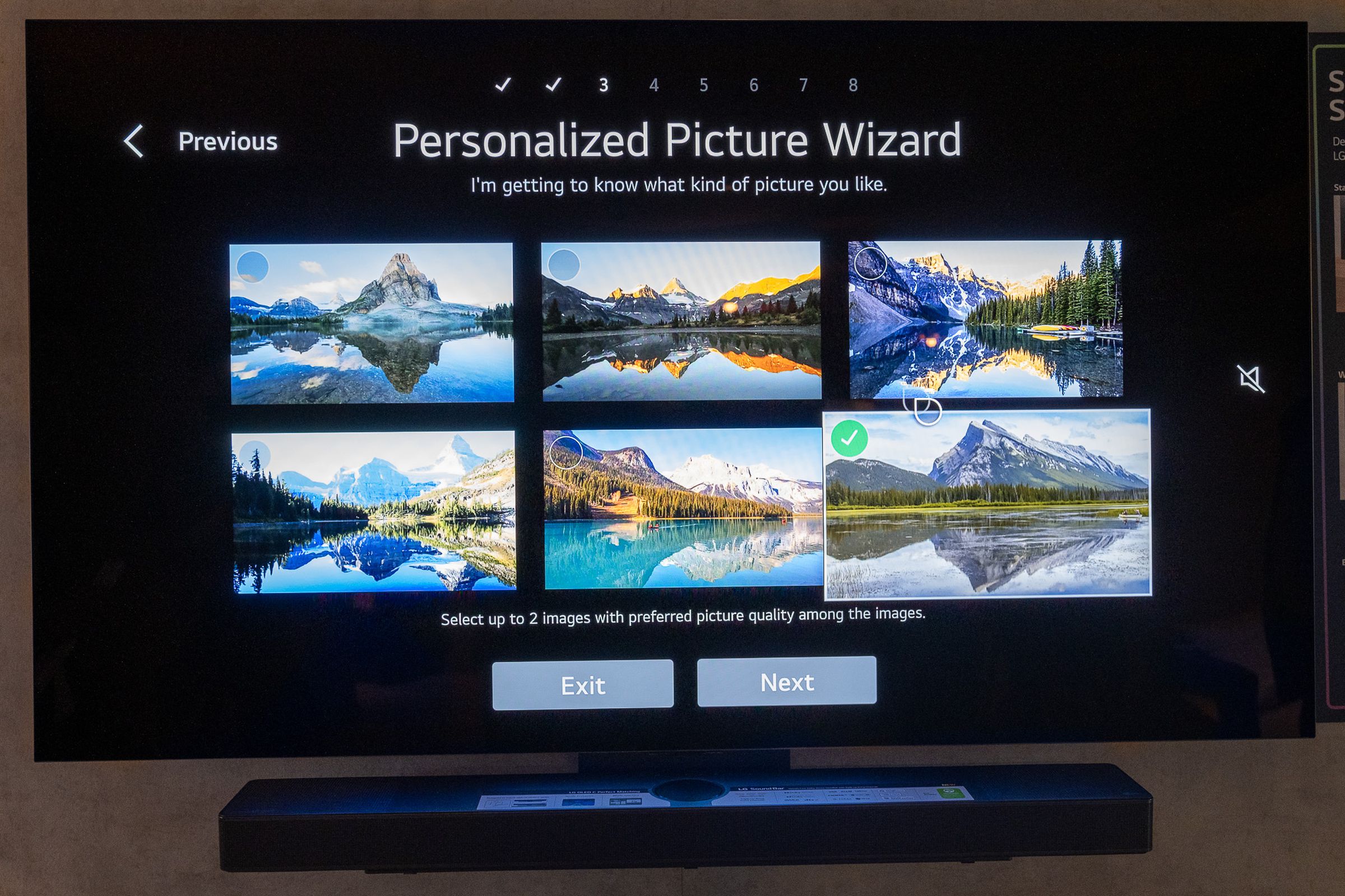 An image showing LG’s new personalized picture wizard software feature on its 2023 TVs.