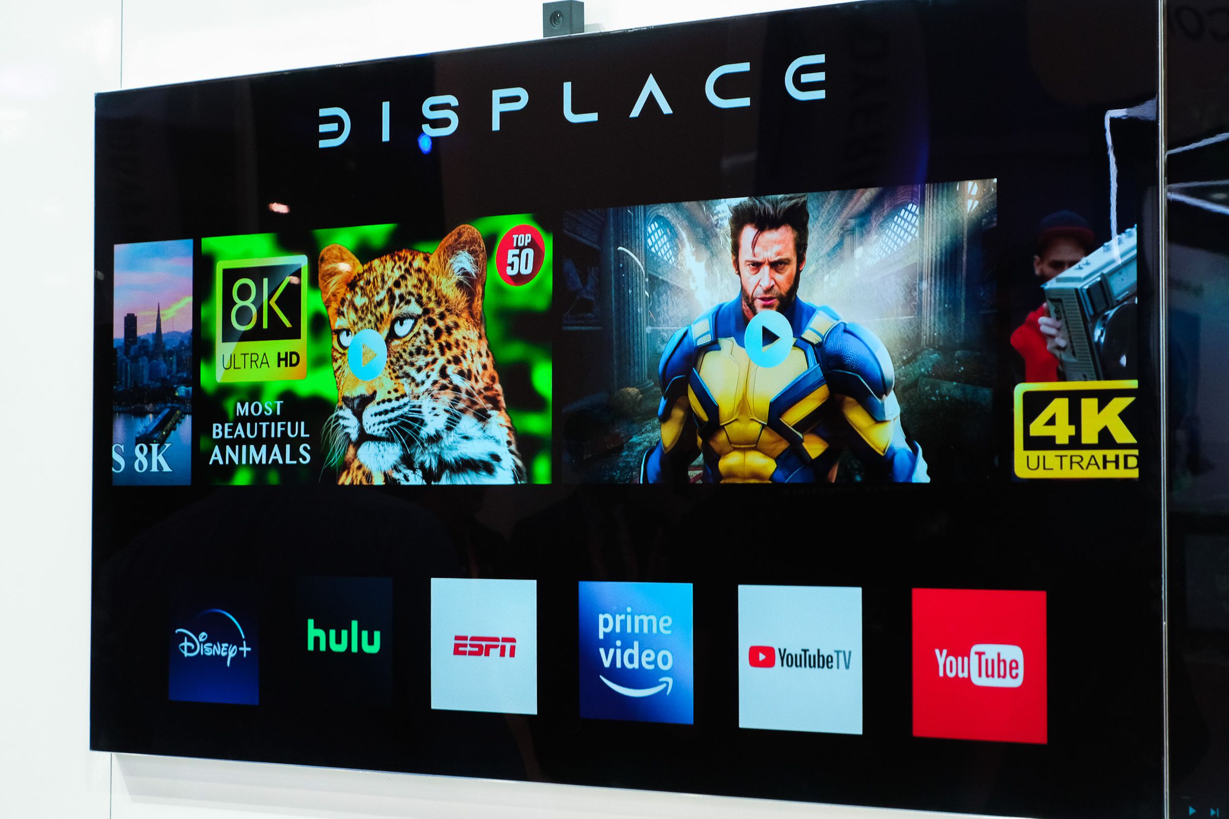 A photo of the Displace wireless TV shown at CES 2023.