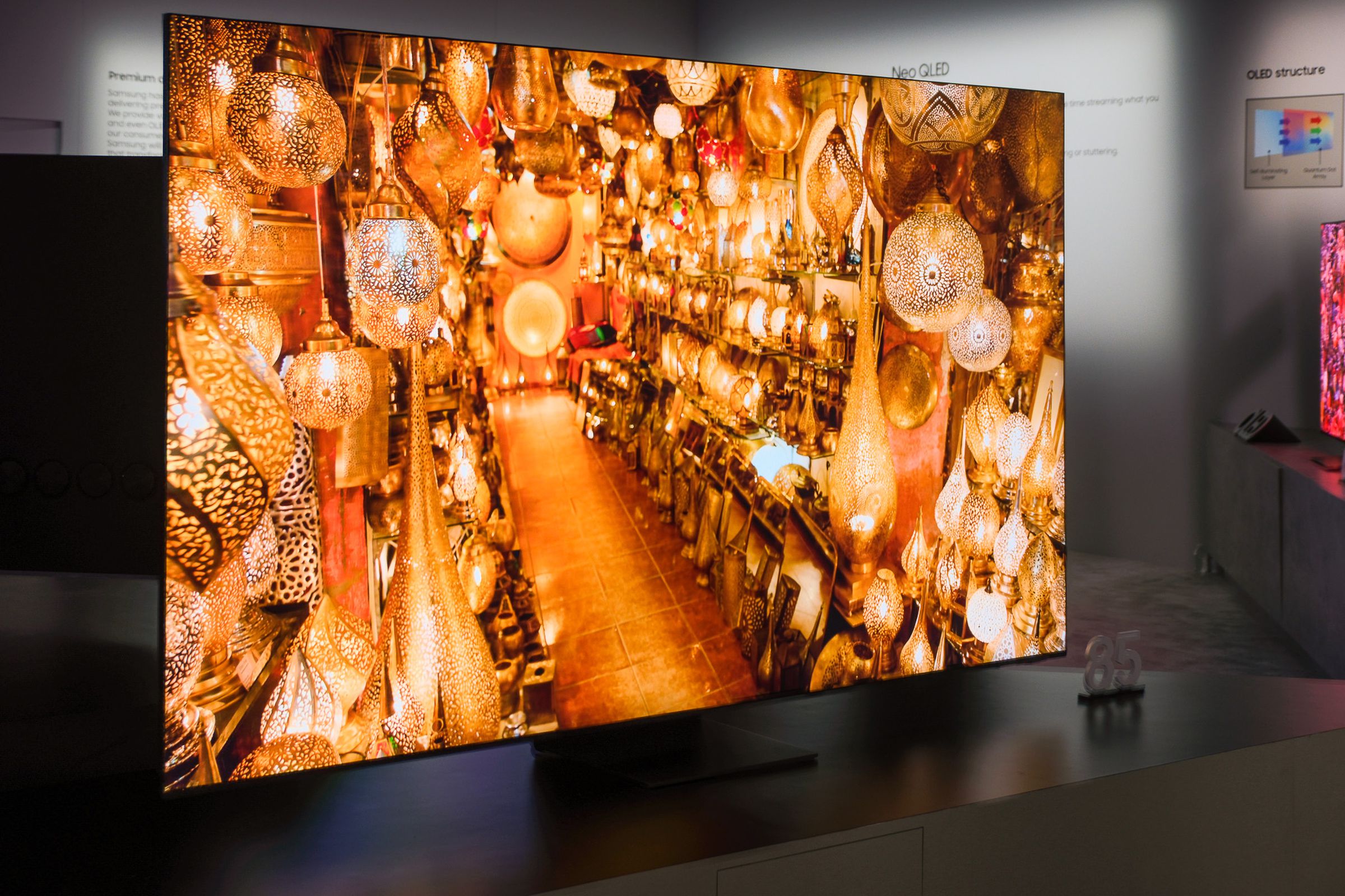 A photo of a Samsung 8K TV at CES 2023.