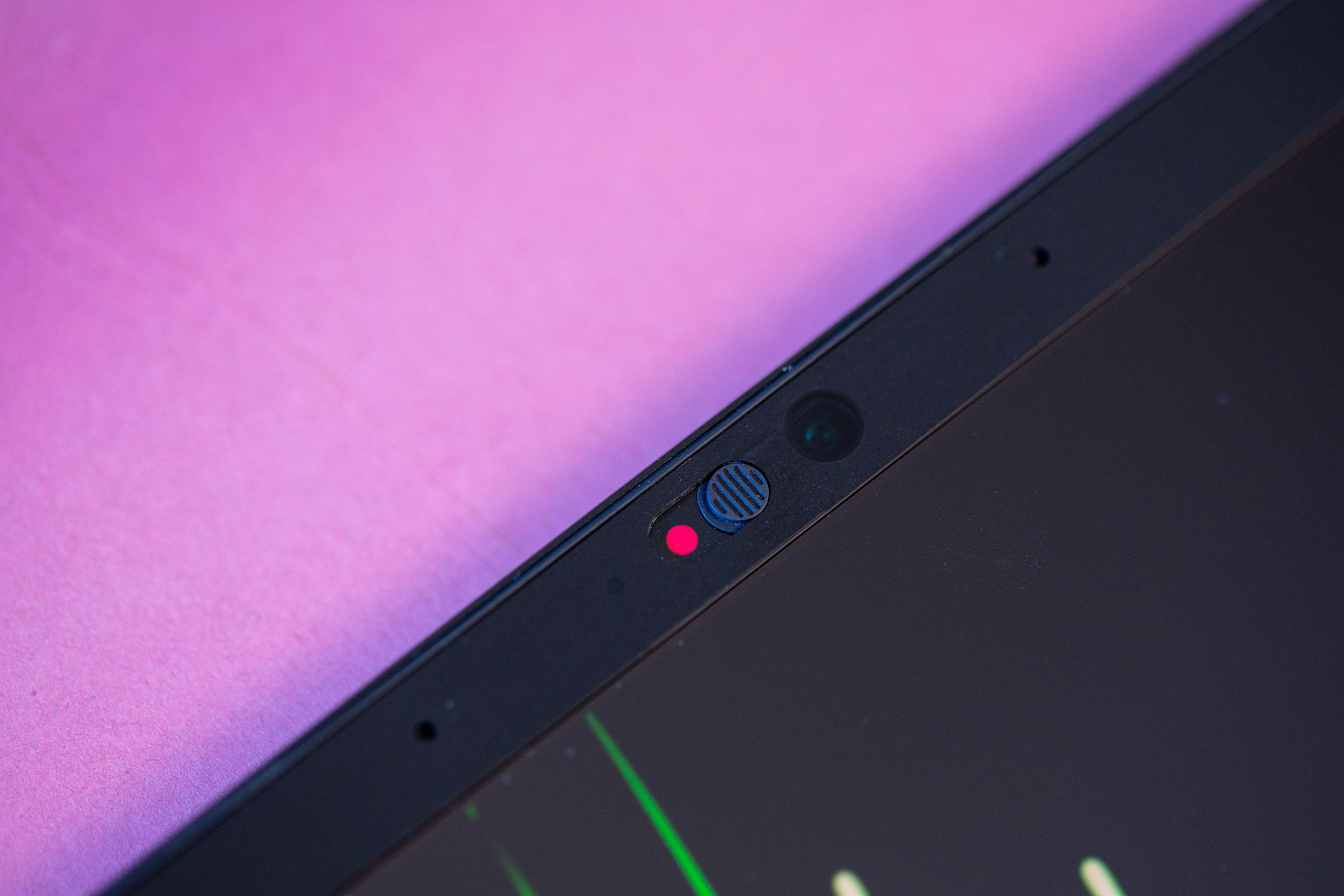The webcam and shutter on the Razer Blade 16.