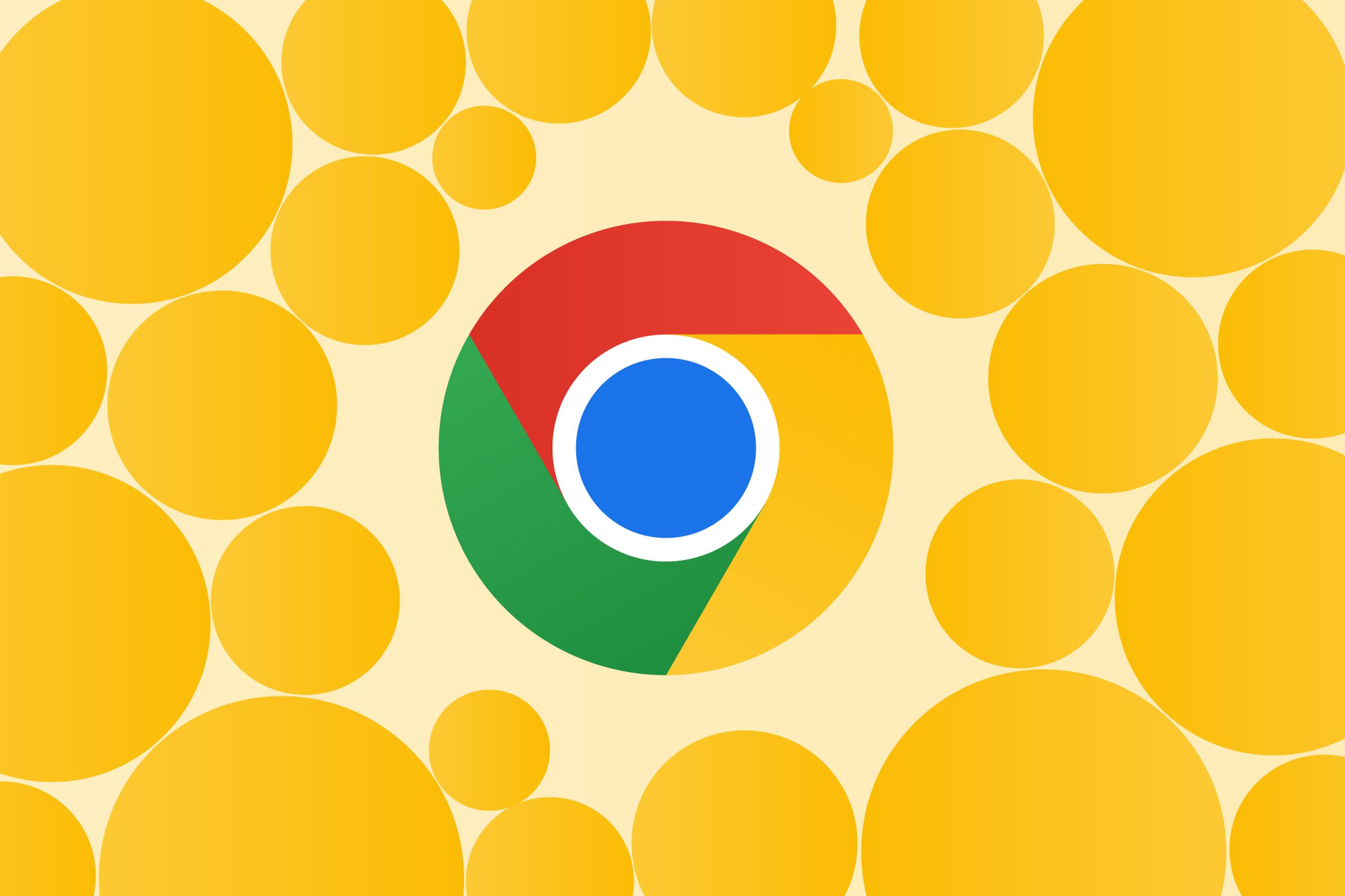 An image showing the Chrome logo surrounded by yellow circles
