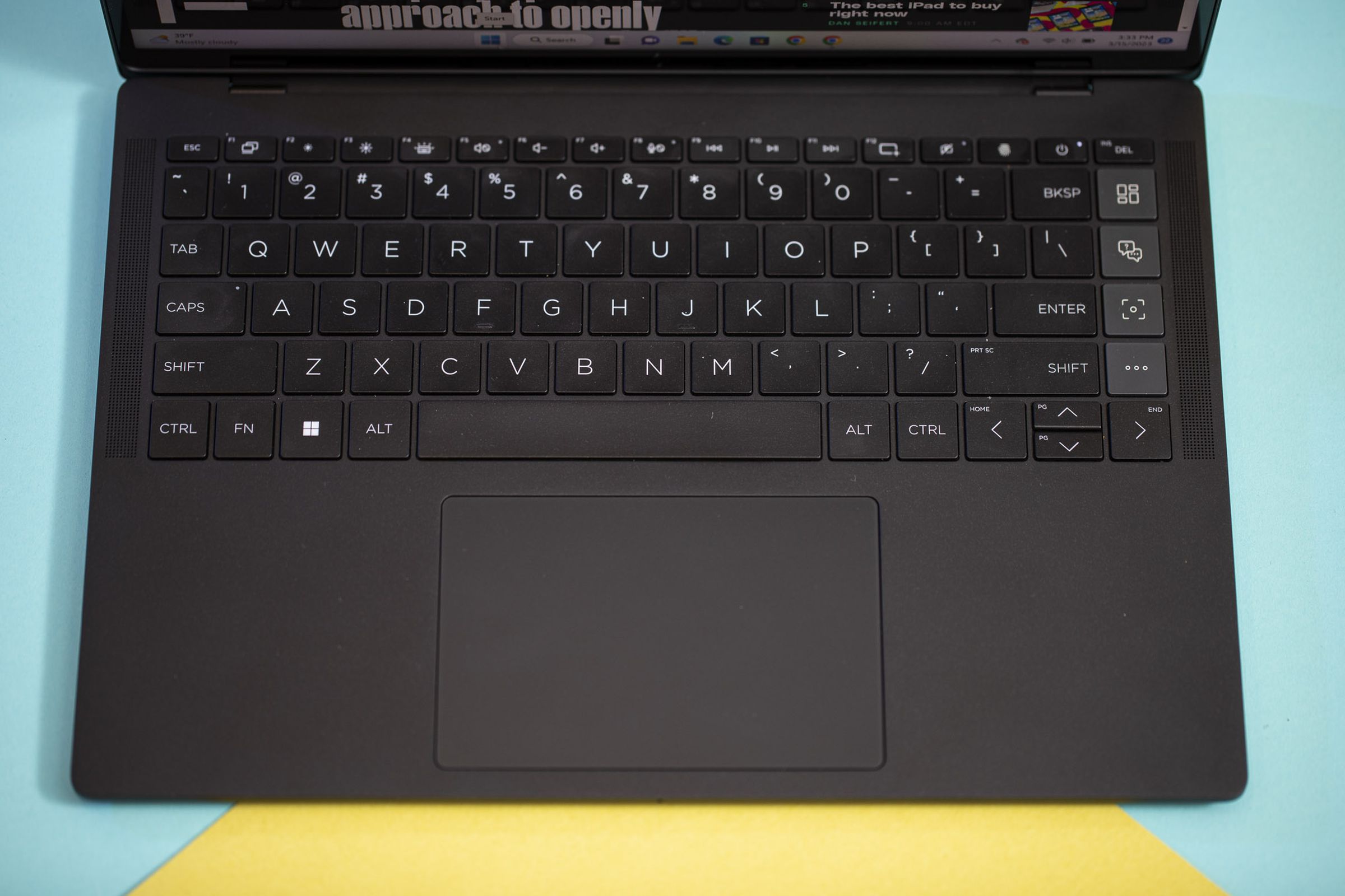 The keyboard on the HP Dragonfly Pro.