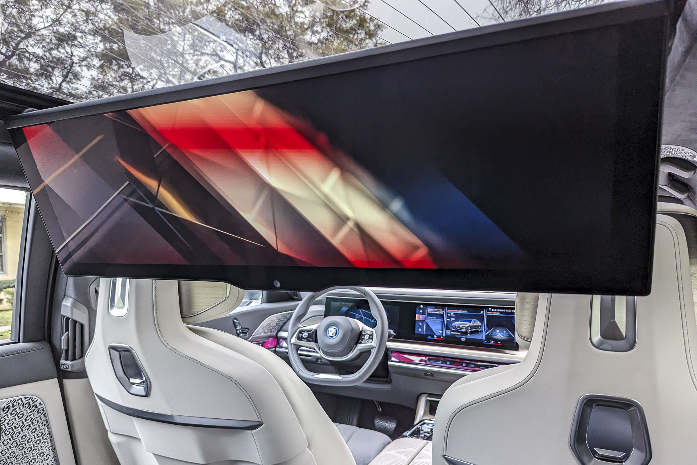 The 31-inch drop-down movie screen is the obvious centerpiece. 