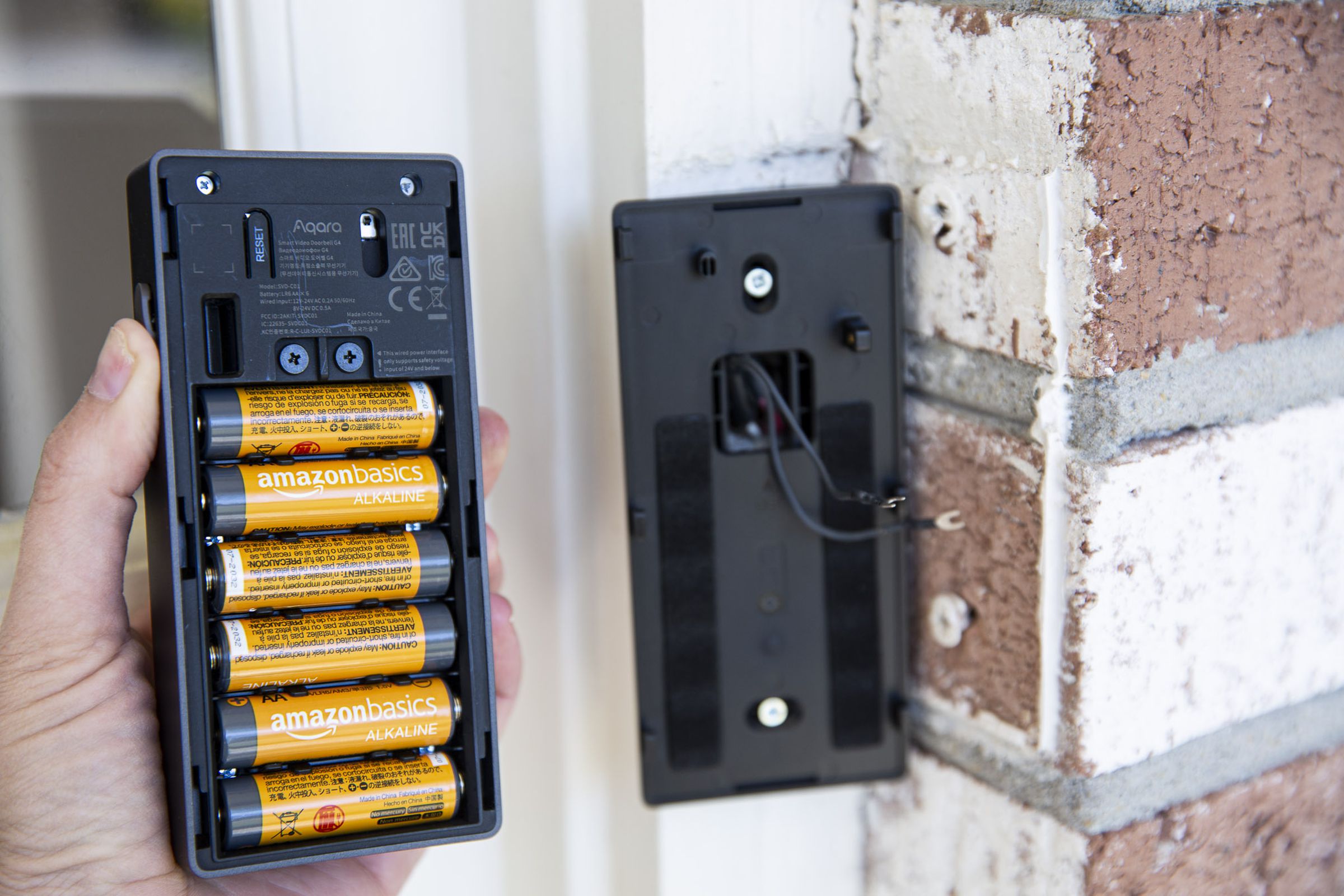 The G4 can be powered by wires as a true wired doorbell, or by six AA batteries, or both!
