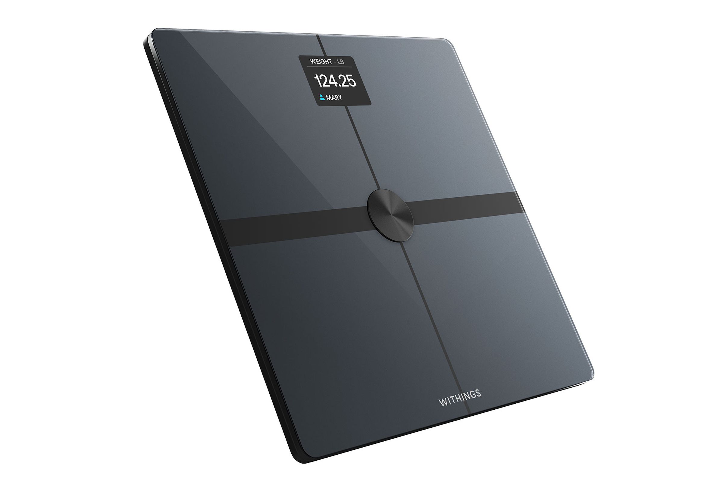 Side angle of black Withings Body Smart
