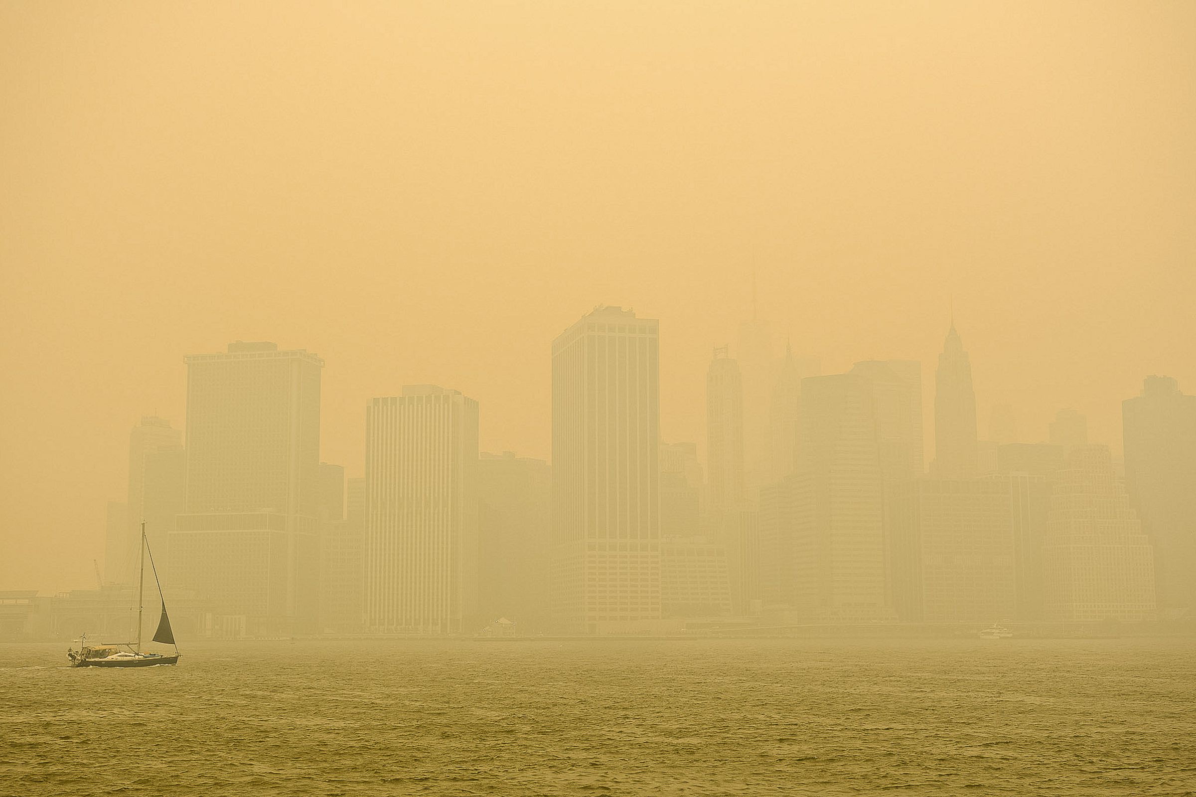 Manhattan’s skyline, shrouded in smoke.