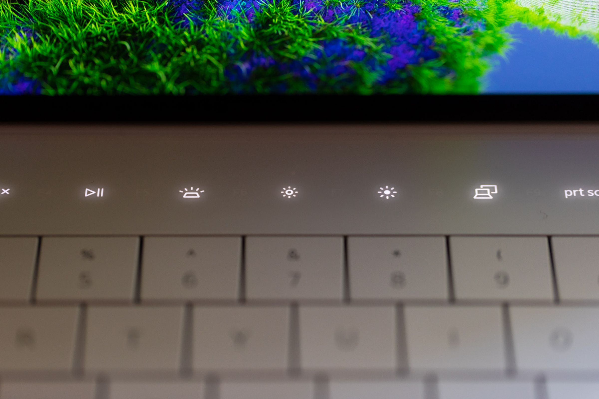 A close up image of the XPS touch bar.