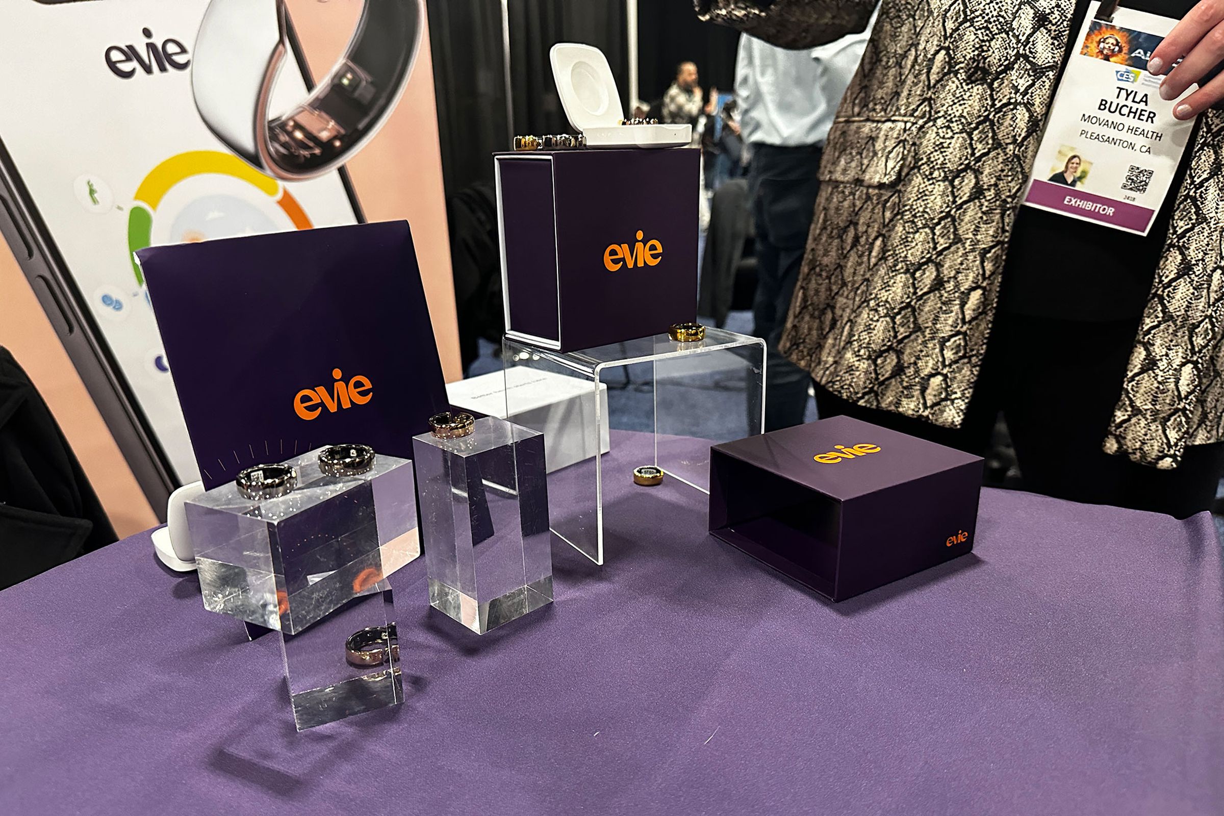 Evie Ring display at CES Unveiled