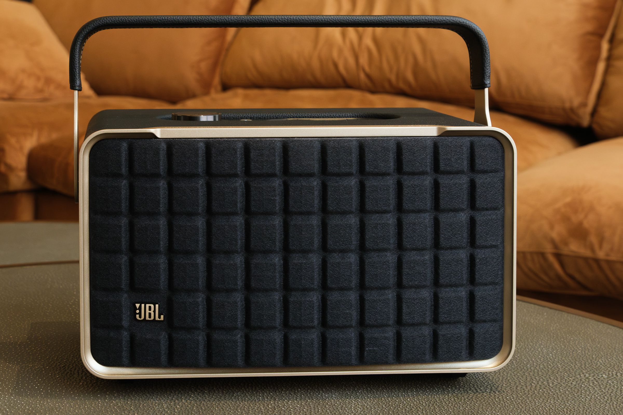 A photo of JBL’s Authentics 300 smart speaker.