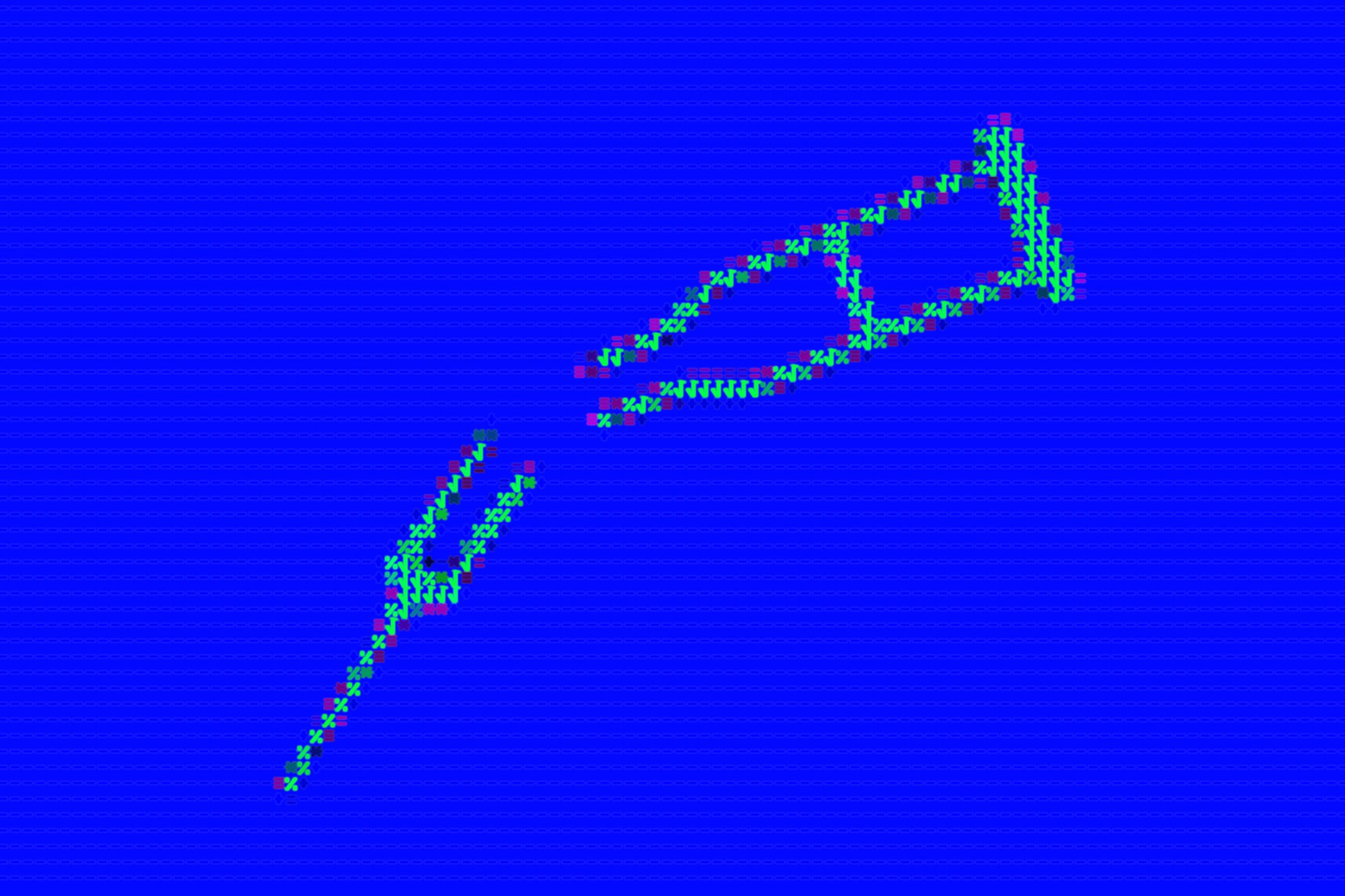 Illustration of a broken crutch made out of code.