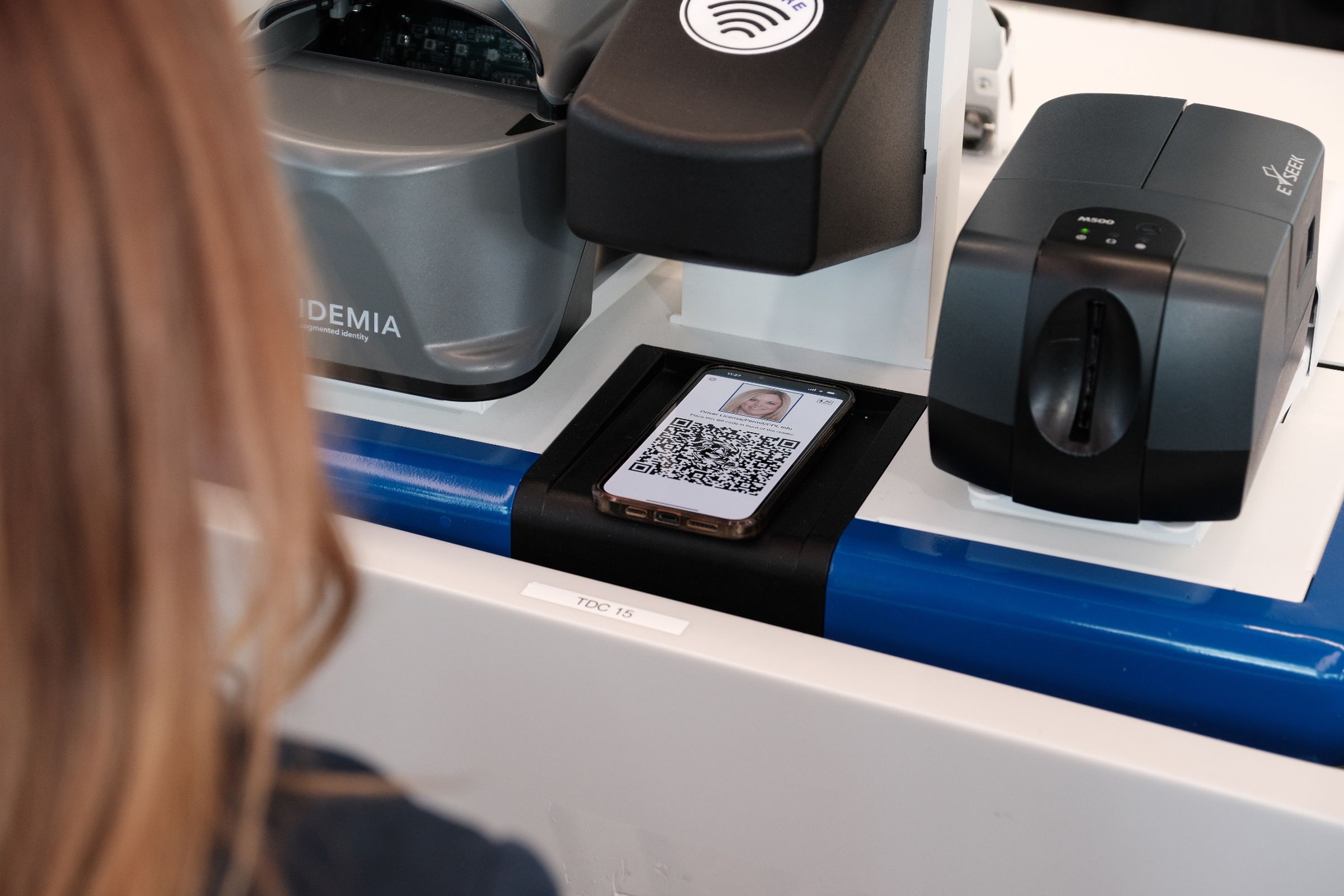 A photo of New York’s Mobile ID app being used at LaGuardia Airport.