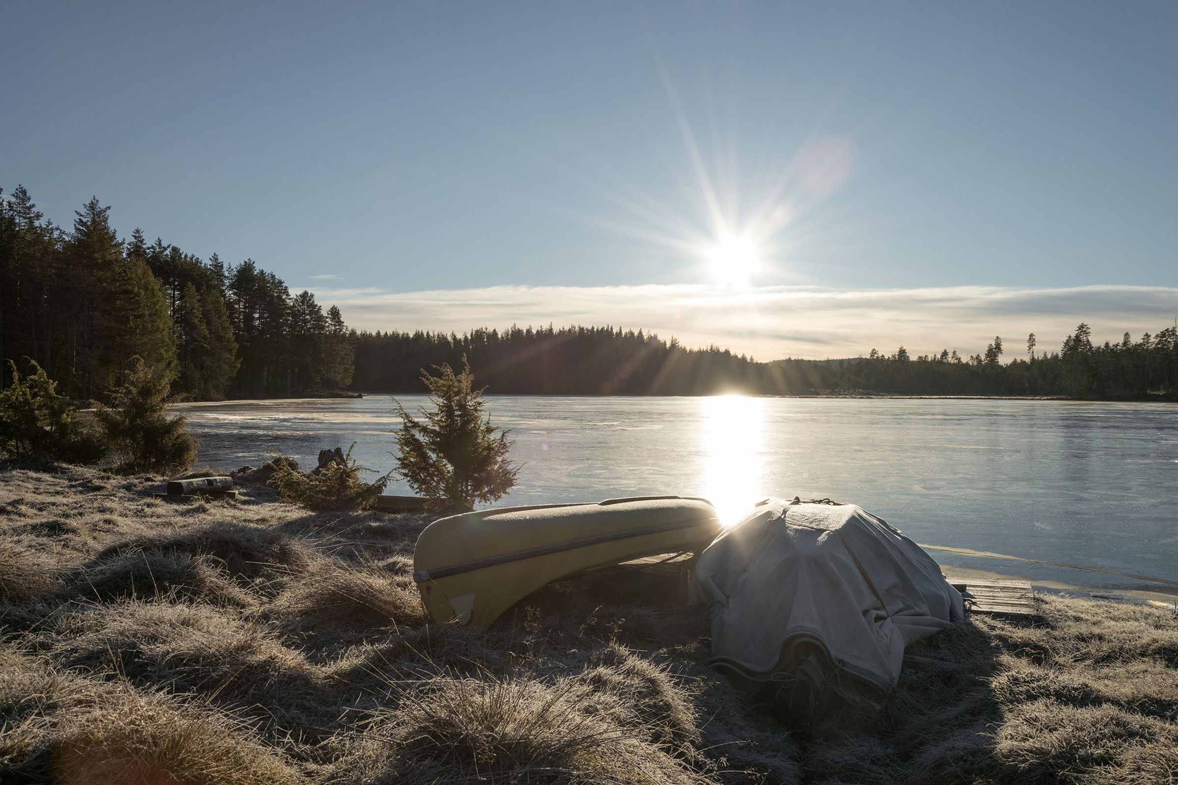 The frozen lake in Rikkenstorp, Sweden