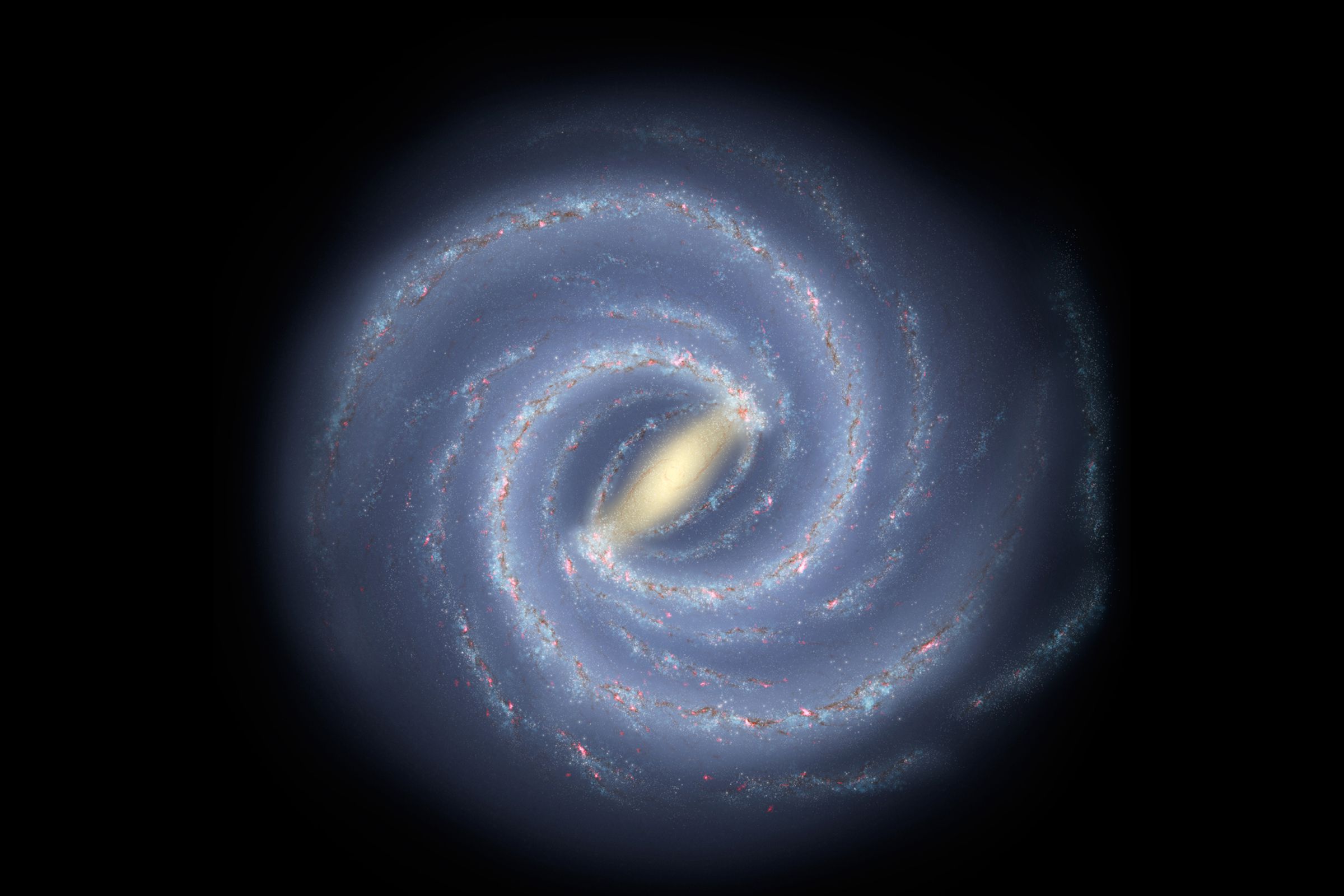 An artistic rendering of the Milky Way Galaxy.