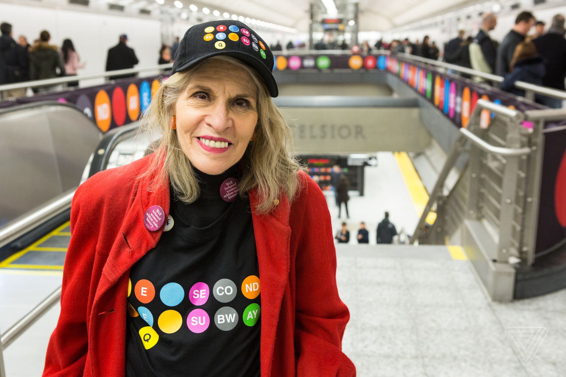 Trudy Mason, a member of the New York City Transit Riders Council at the 86th Street and Second Avenue Q train station, which had open to riders just an hour earlier.
