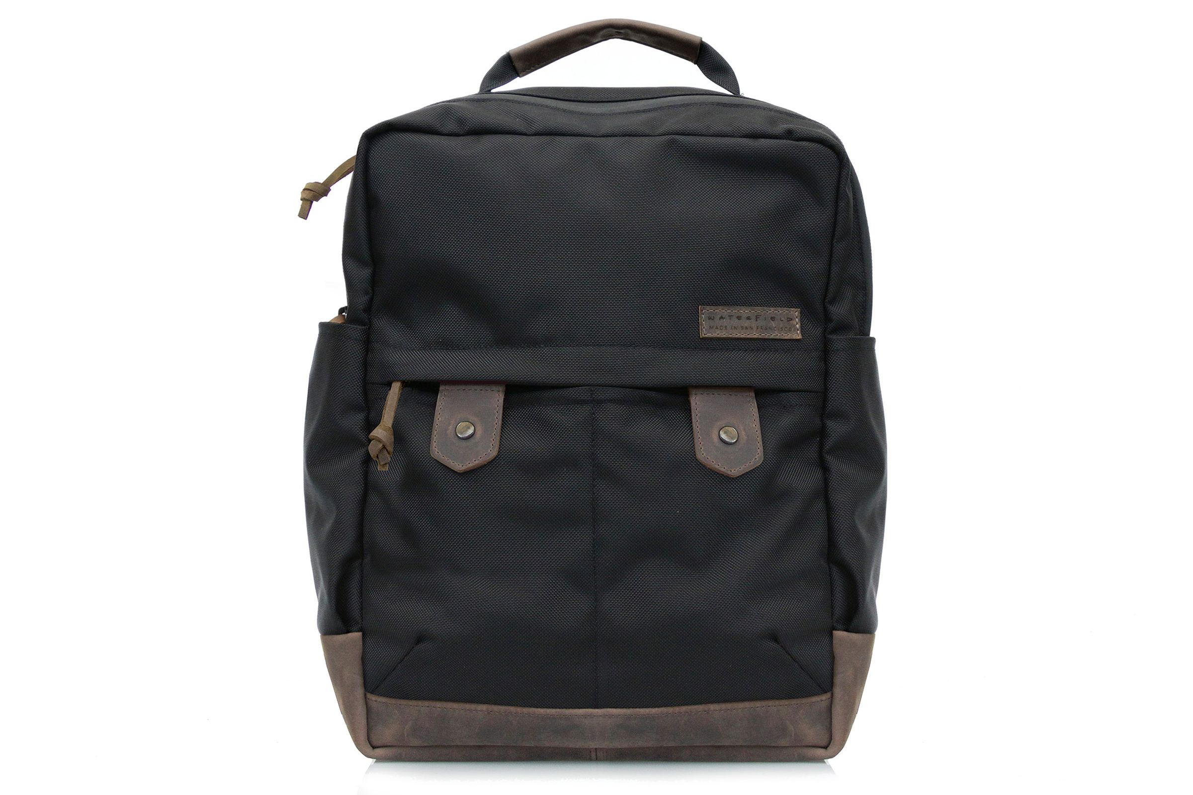 Bolt backpack in ballistic nylon and chocolate leather